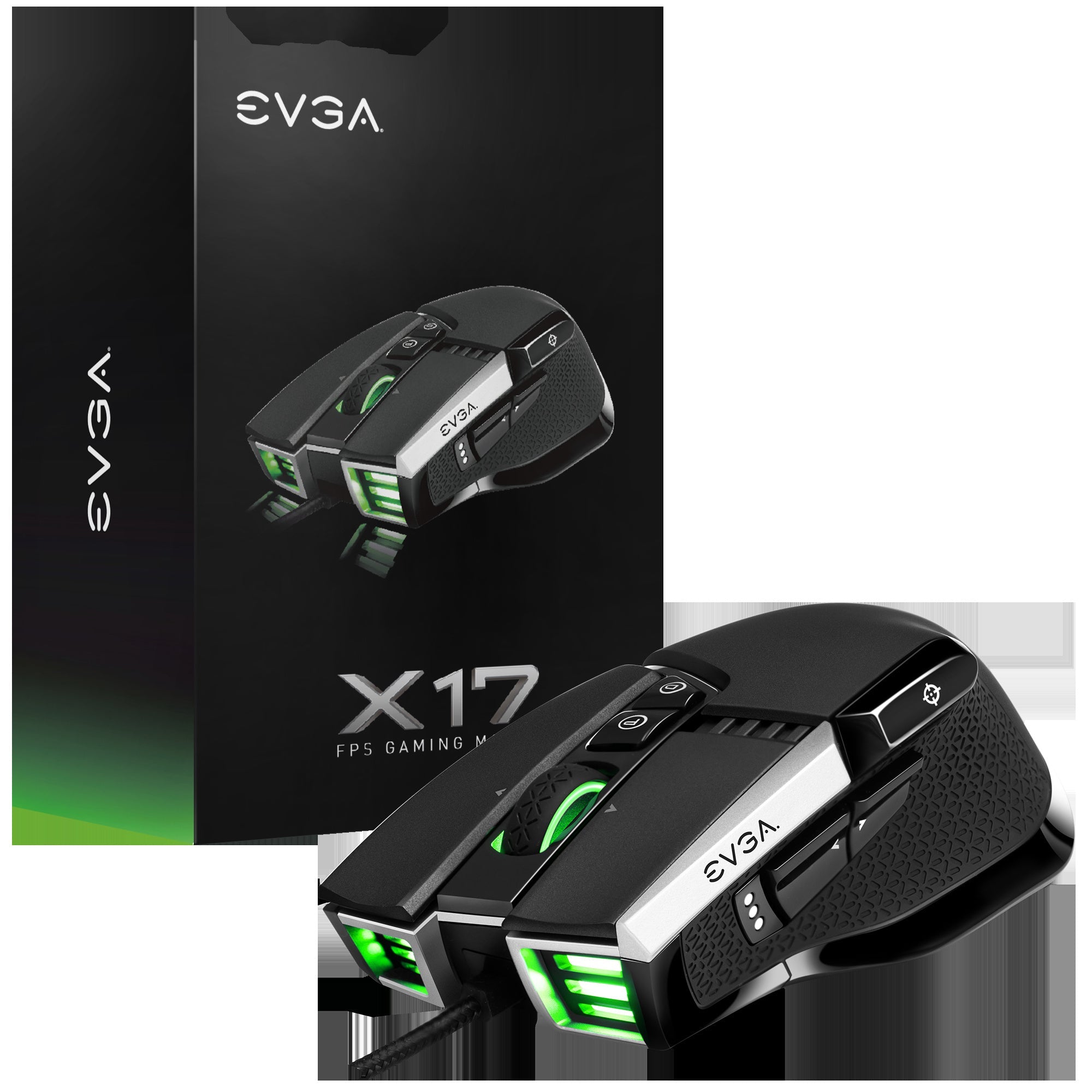 EVGA X17 Wired Gaming Mouse - 903 W1 17BK KR - High Precision Optical Sensor, 7 Programmable Buttons, RGB Lighting for PC Gaming & Esports - Perfect for FPS, MOBA & MMO Games