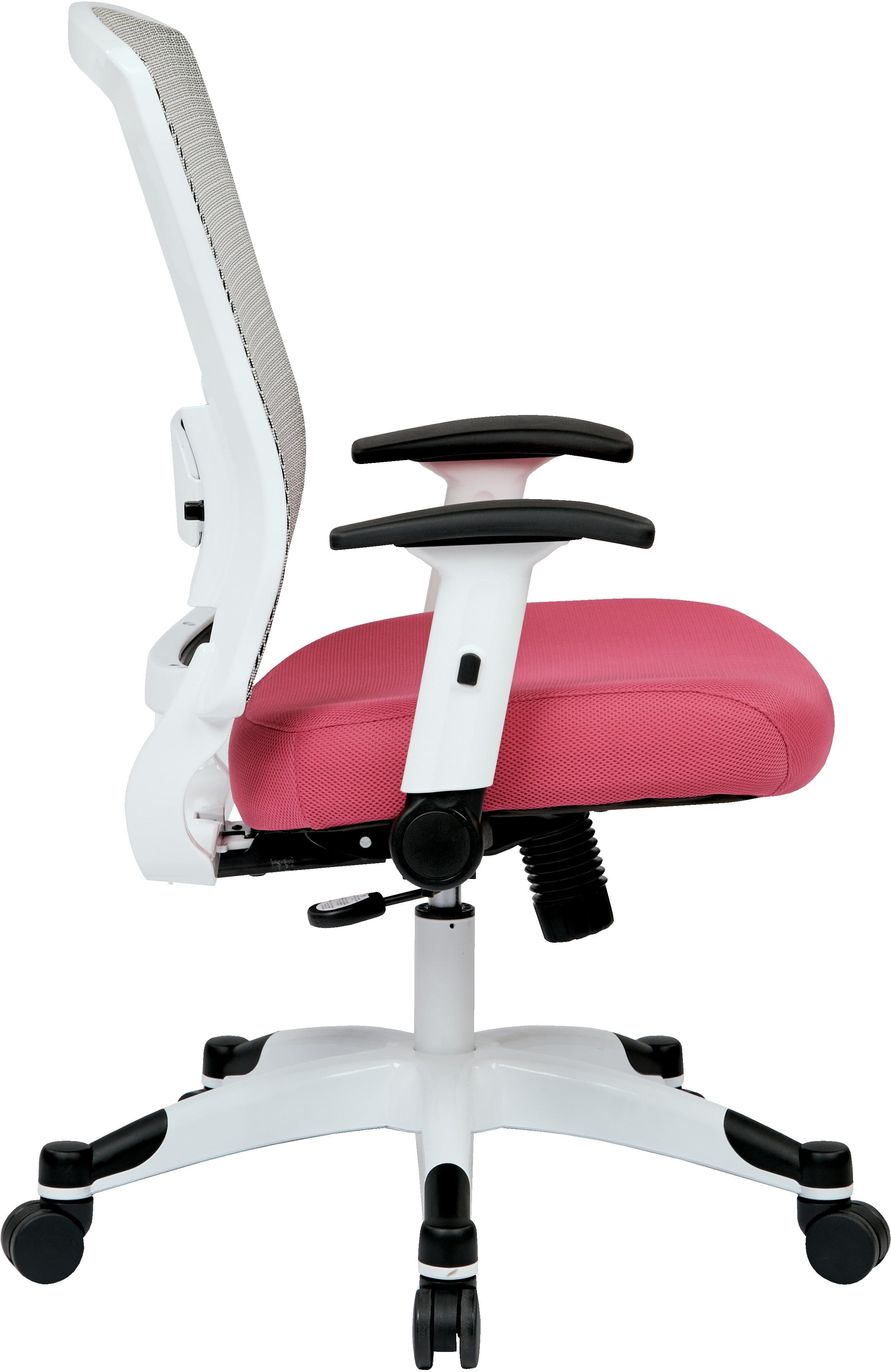 Office Star White Frame Managers Chair - Ergonomic Mesh Back, Adjustable Height, Fun Colors (317W W1C1F2W) - Perfect for Home Office, Conference Rooms & Executive Workspaces