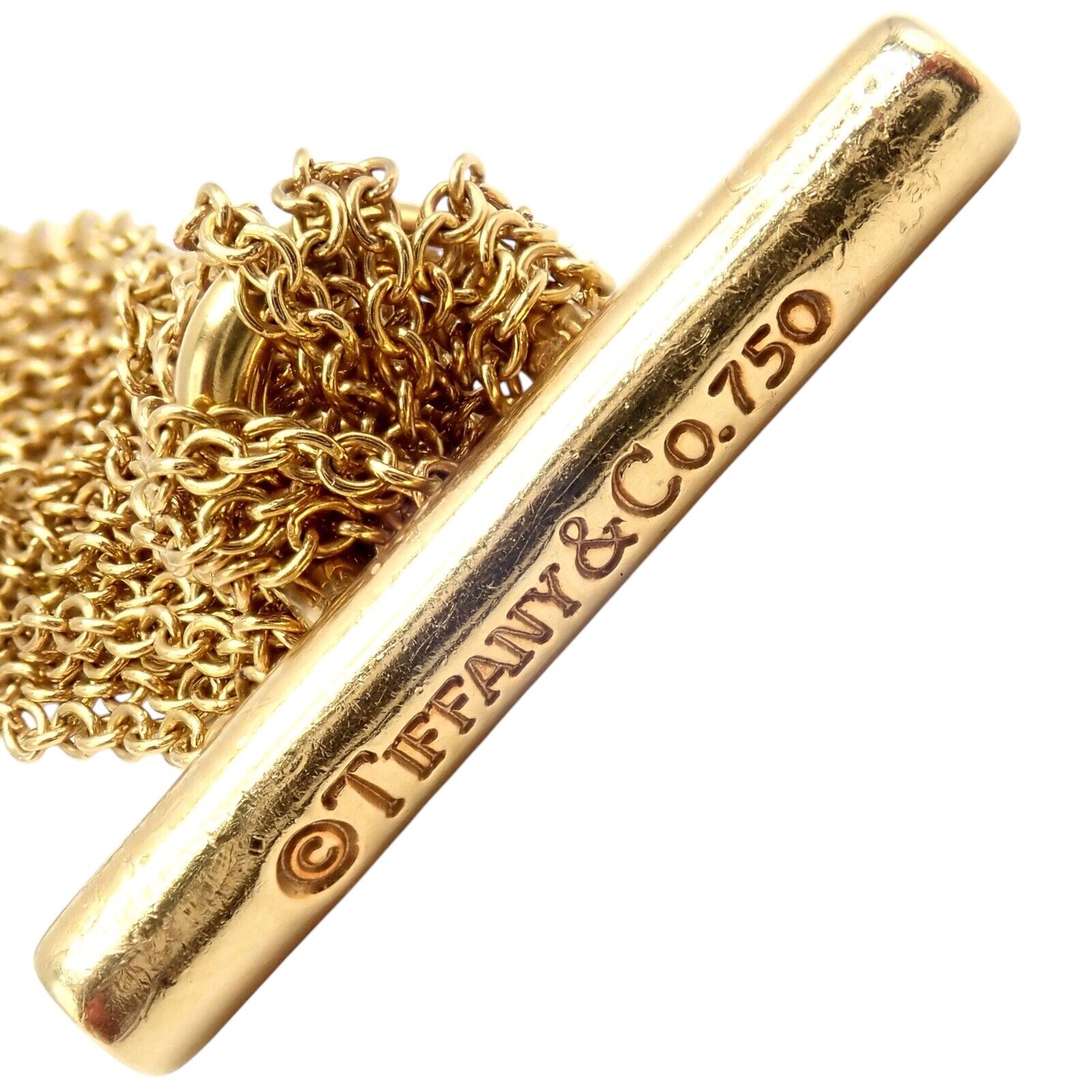 Authentic Tiffany & Co 18k Yellow Gold Multi-Strand Chain Toggle Bracelet - Luxury Jewelry Gift for Women, Perfect for Weddings & Special Occasions