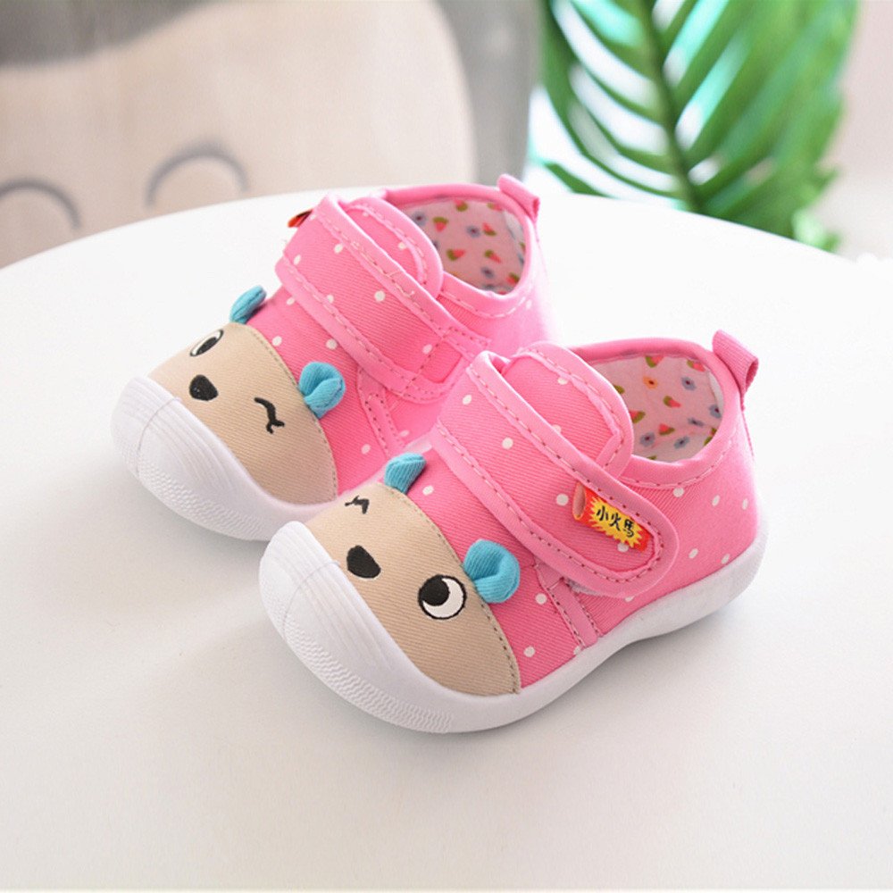 Baby Walking Shoes for Girls - Soft Squeaky Cartoon Soles for Toddlers
