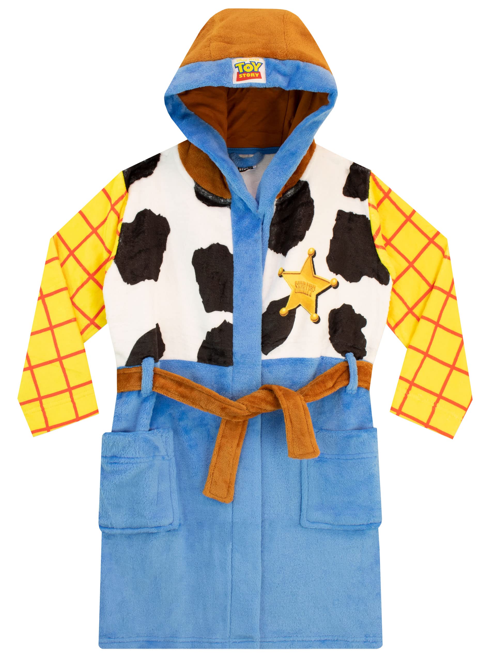 Disney Boys' Toy Story Woody Character Hooded Robe - Soft Fleece Bathrobe for Kids - Perfect for Halloween Costume, Birthday Gift & Cozy Loungewear
