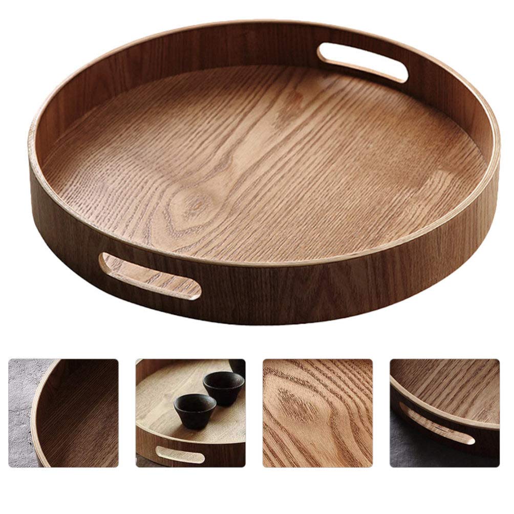 DOITOOL Wooden Serving Tray - Multipurpose Food Tray for Breakfast, Snacks, Desserts & Fruits | Durable Wooden Pallet Style Serving Platter for Home, Kitchen, Dining, Picnics & Party Serving
