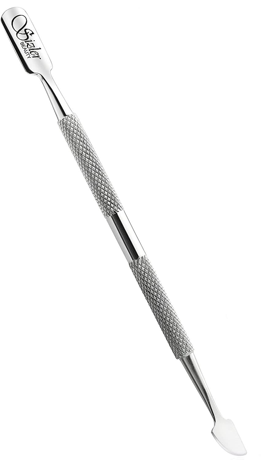 Premium Stainless Steel Dual Head Cuticle Pusher & Nail Art Tool - Double-Ended Manicure Instrument for UV Gel Polish Removal & Cuticle Trimming by Sizler Beauty | Perfect for Salon Professionals & At-Home Nail Care