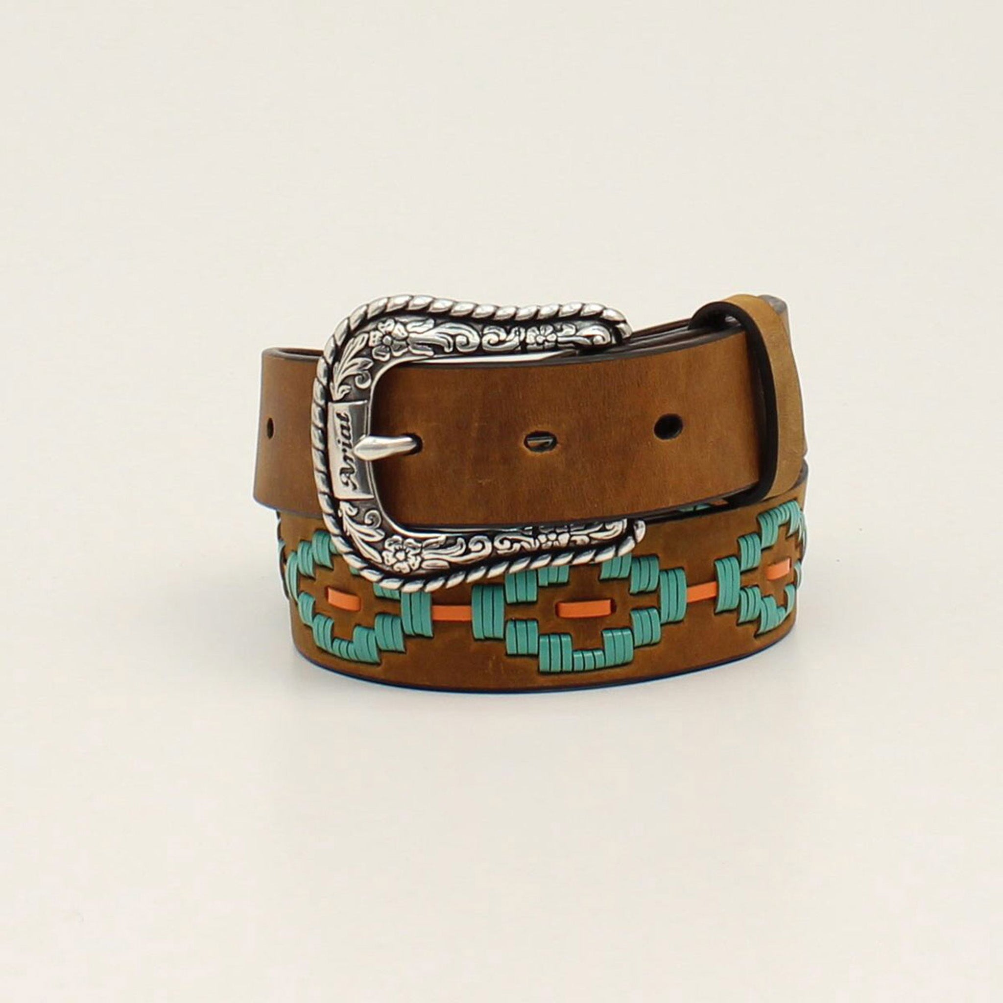 Ariat Girls Southwest Belt - Western Style Adjustable Leather Belt for Kids | Perfect for Cowgirl Boots, Rodeo, and Everyday Wear