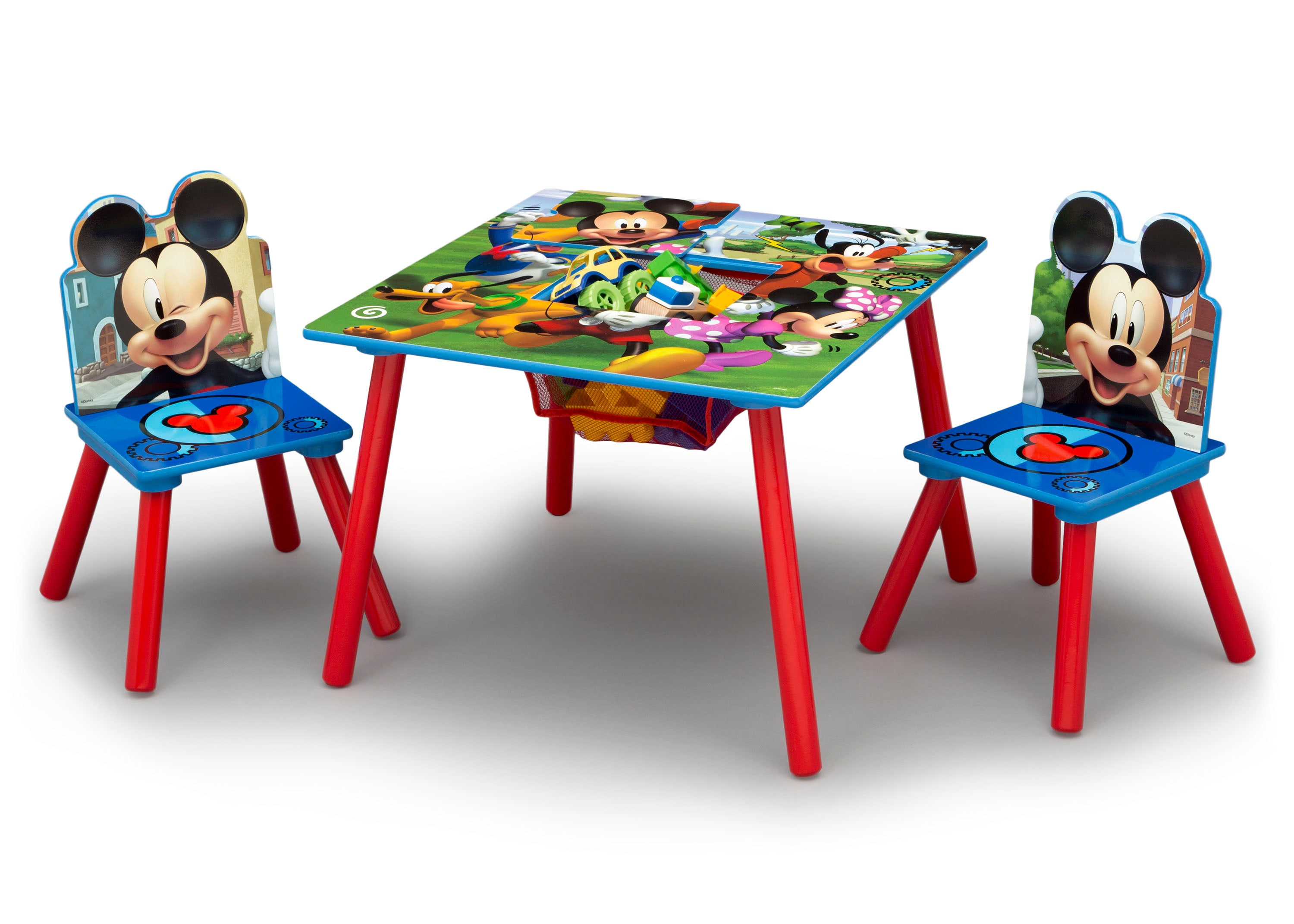Disney Mickey Mouse 4-Piece Kids Playroom Set - Table with 2 Chairs & Deluxe Toy Storage Box | Perfect for Toddler Playroom, Preschool Classroom & Home Decor