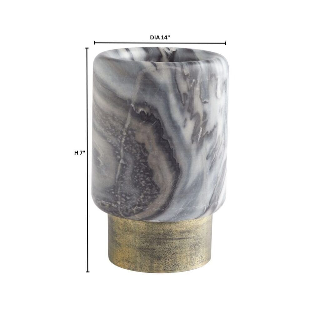 Cyan Design 11649 Roma Vase - Antique Brass & Grey Marble Small Decorative Vase for Home Decor, Wedding Centerpiece, Tabletop Display