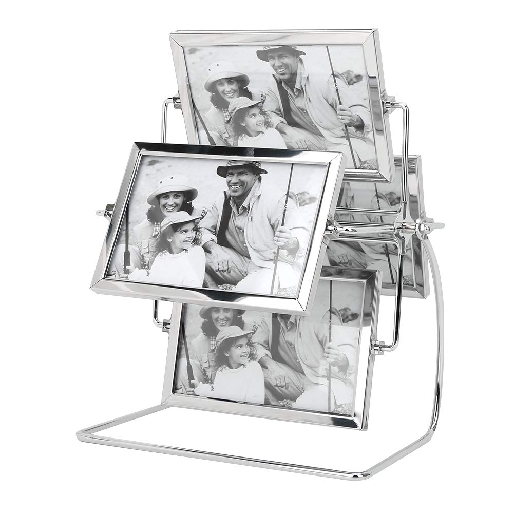 EBTOOLS Rotating Metal Photo Frame - Elegant & Romantic Picture Display with Stable Base - Perfect for Home Decor, Office Desk, and Gift Giving
