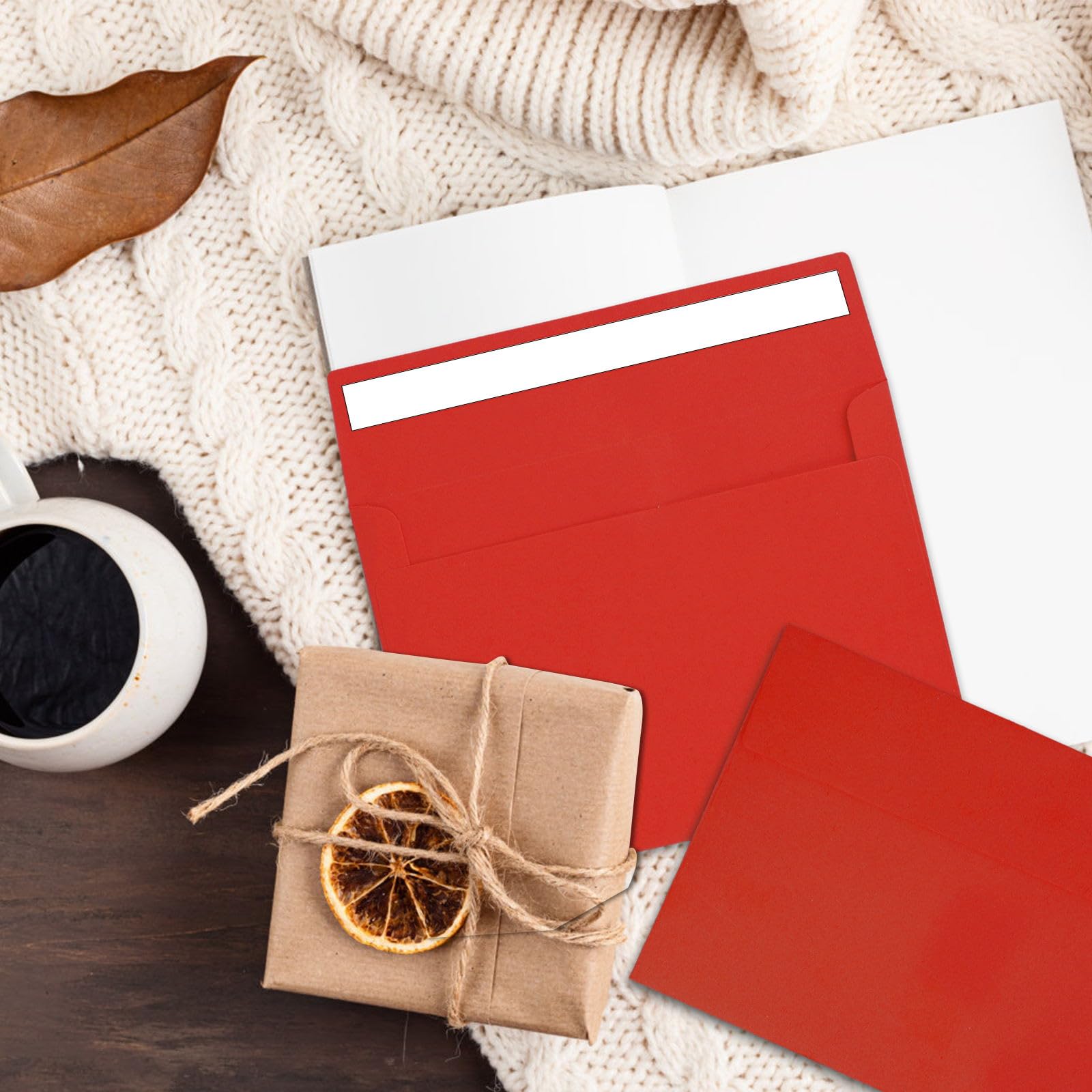 50 Pack A2 Red Self Seal Envelopes for Invitations, Postcards, Greeting Cards & Photos - 4.5x5.5 Inches Perfect for Weddings, Birthdays, Business Correspondence & Photo Storage