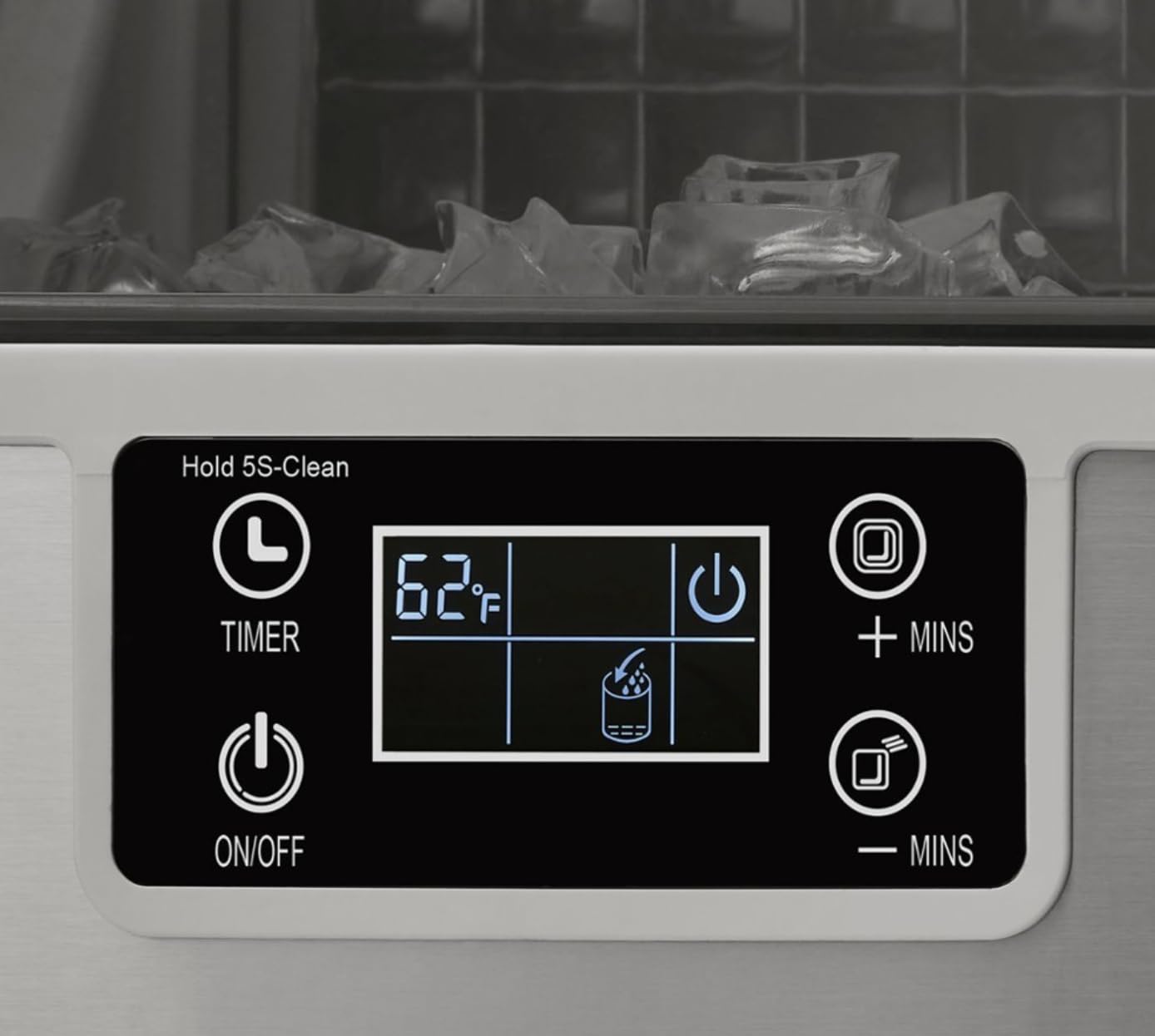 INSIGNIA Clear Ice Maker - Countertop Ice Machine for Home, Bar & Office | Fast & Quiet Ice Production | Perfect for Cocktails, Drinks & Entertaining