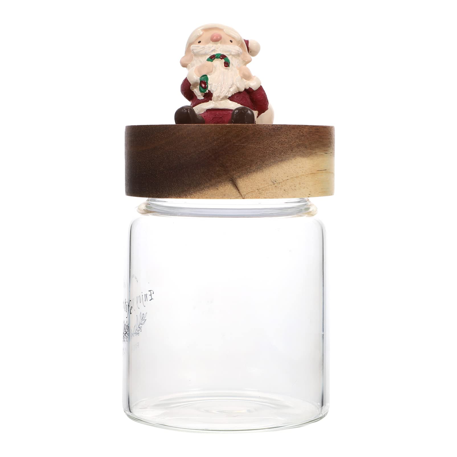 Santa Claus Glass Cookie & Candy Jar - Clear Christmas Food Storage Container with Lid - Perfect for Holiday Treats, Party Favors & Festive Home Decor