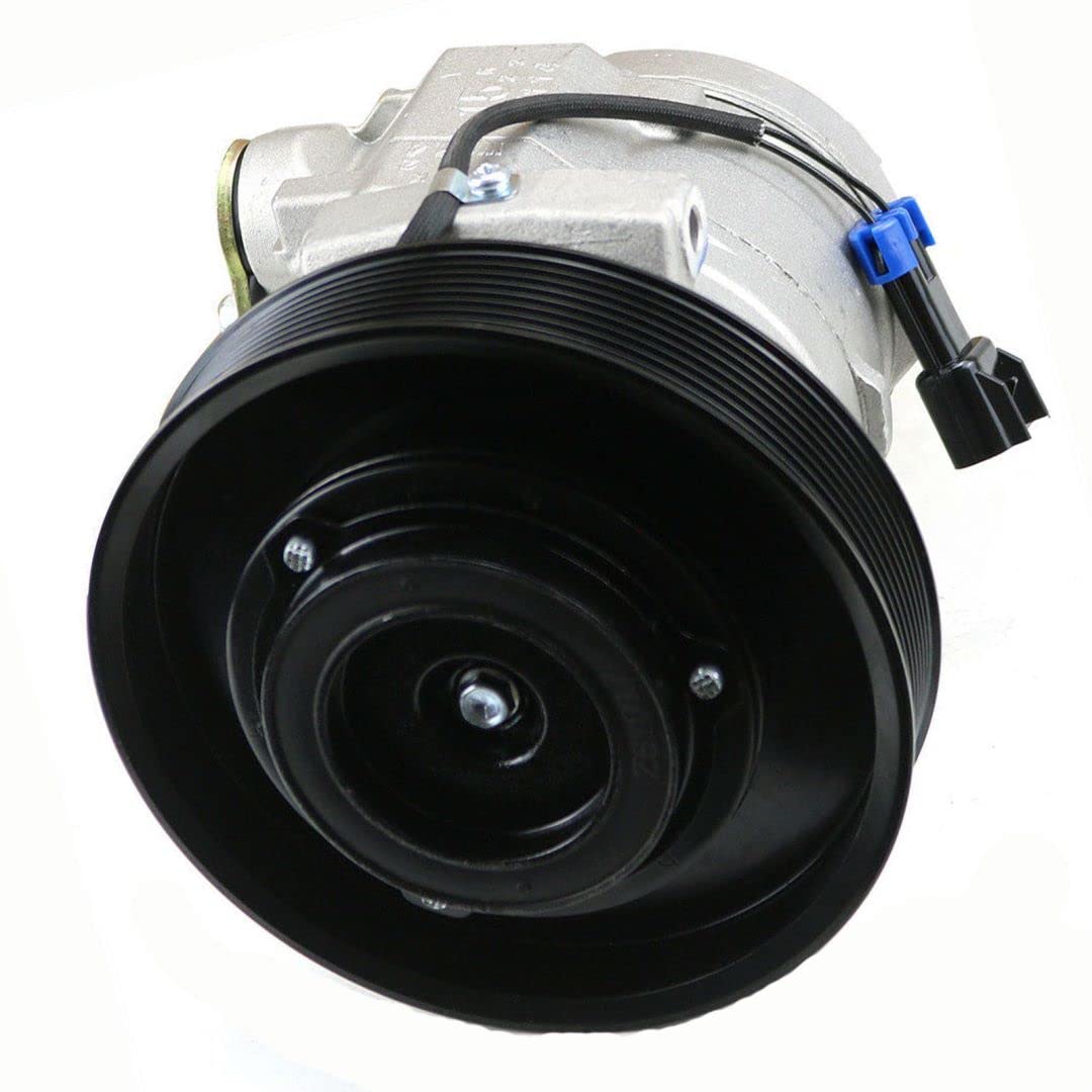 Geofrey Front A/C Compressor with Clutch 8 Groove 10S15C - Compatible with Freightliner Cascadia 2011-2015 (CO 29045C, 2265770001) - Heavy Duty Truck Air Conditioning Replacement Part for Long Haul & Commercial Vehicles