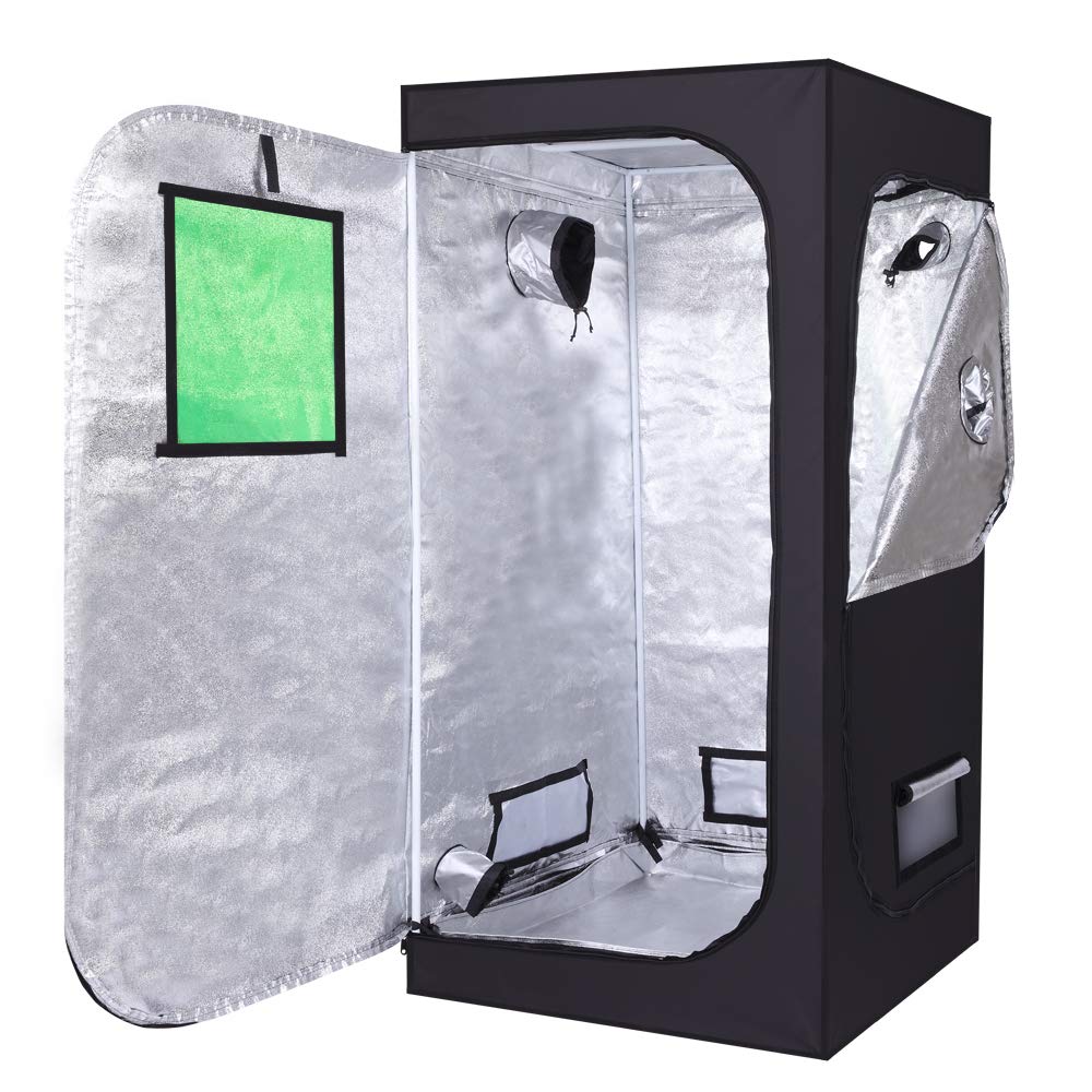 Bysesion GT2-XJ 90x90x180cm Indoor Hydroponic Grow Tent with Viewing Window - Green & Black for Home Gardening, Seed Starting & Plant Cultivation - Perfect for Small Spaces & Urban Farming