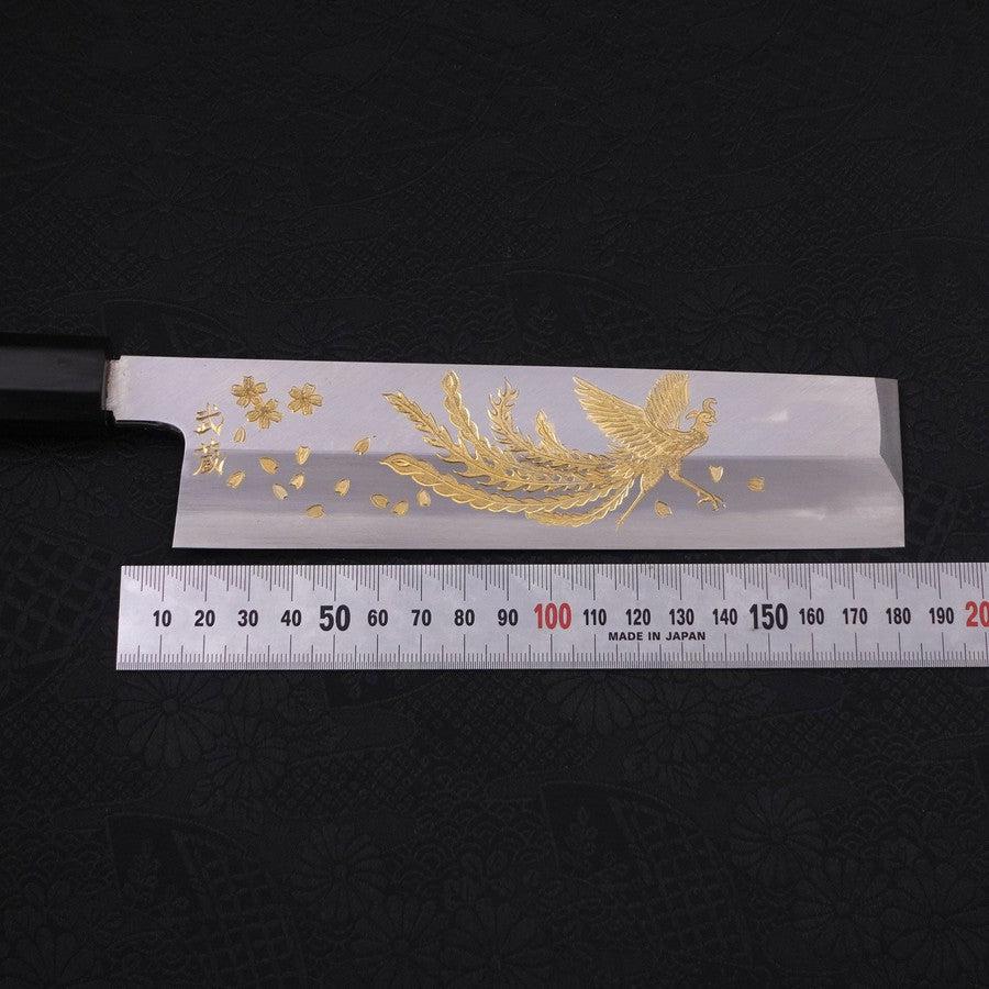 Premium Usuba Knife - White Steel #2 Kasumi Finish with Phoenix Sakura Buffalo Ebony Handle - 180mm Japanese Chef Knife for Sushi, Vegetables & Precision Cutting - Ideal for Professional Chefs & Home Cooking