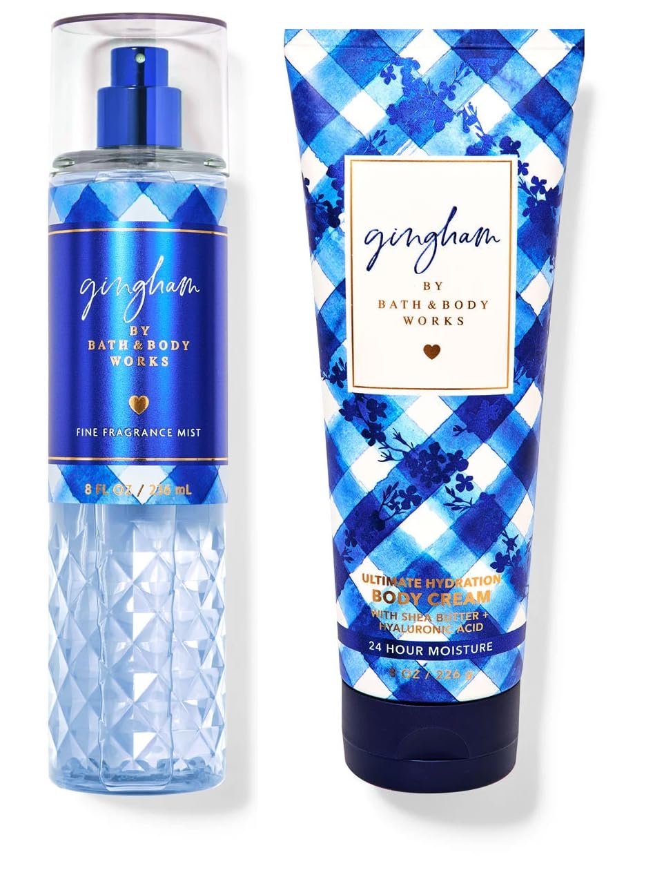 Bath & Body Works Gingham Fragrance Mist & Hydration Body Cream Set - Full Size Floral Scent for Women, Long-Lasting Moisturizer & Perfume - Perfect for Daily Use, Gifts & Self-Care Routine