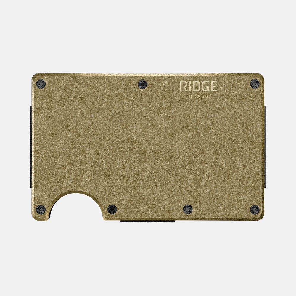 Premium Ridge Wallet - Slim RFID Blocking Brass Metal Wallet for Men | Minimalist Front Pocket Wallet | Perfect for Travel, Everyday Carry & Gifts