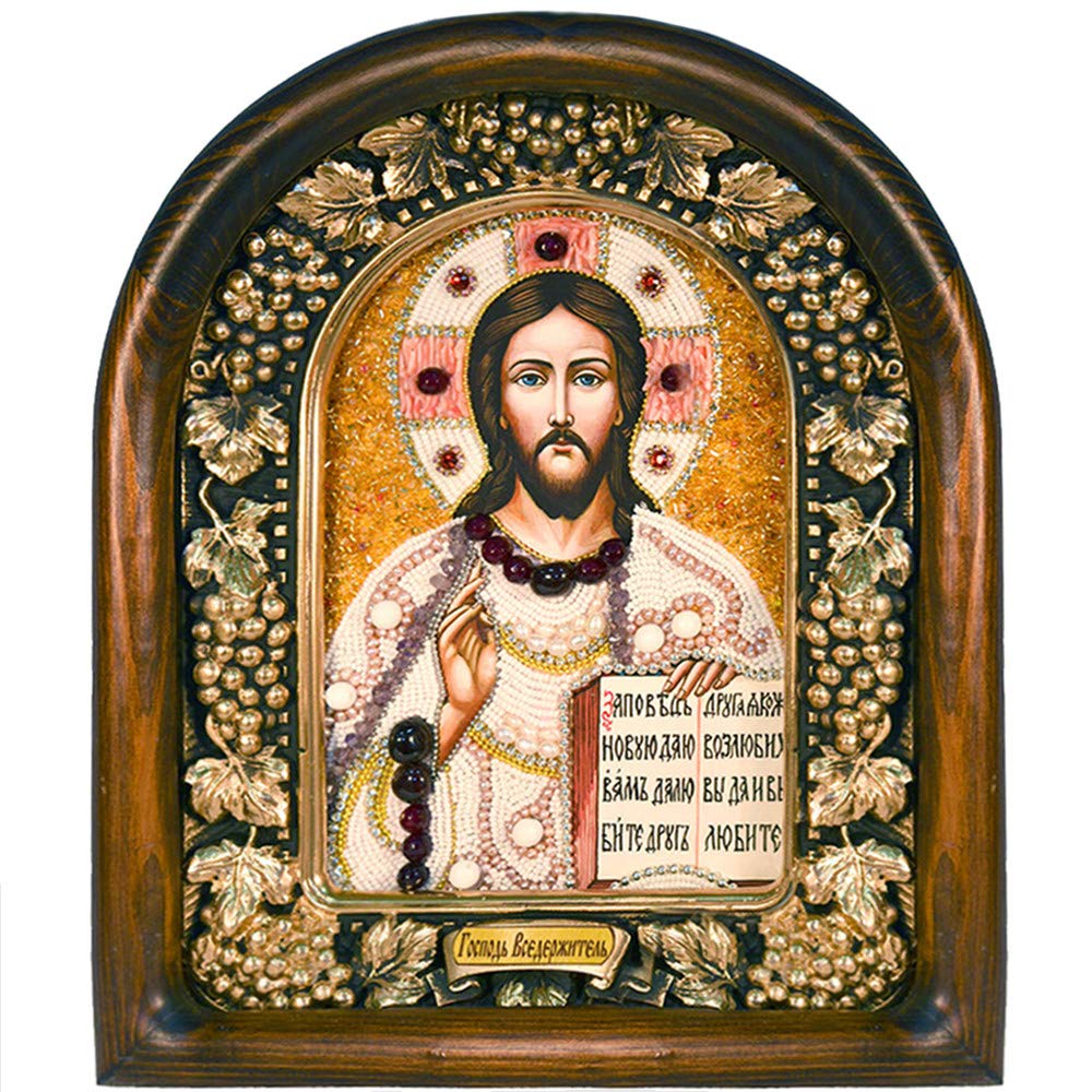 Russian Orthodox Religious Icons - Christ Pantocrator Handmade Home Decor (9.1x7.5 inches) | Perfect for Wall Altars, Spiritual Gifts & Russian Cultural Decor