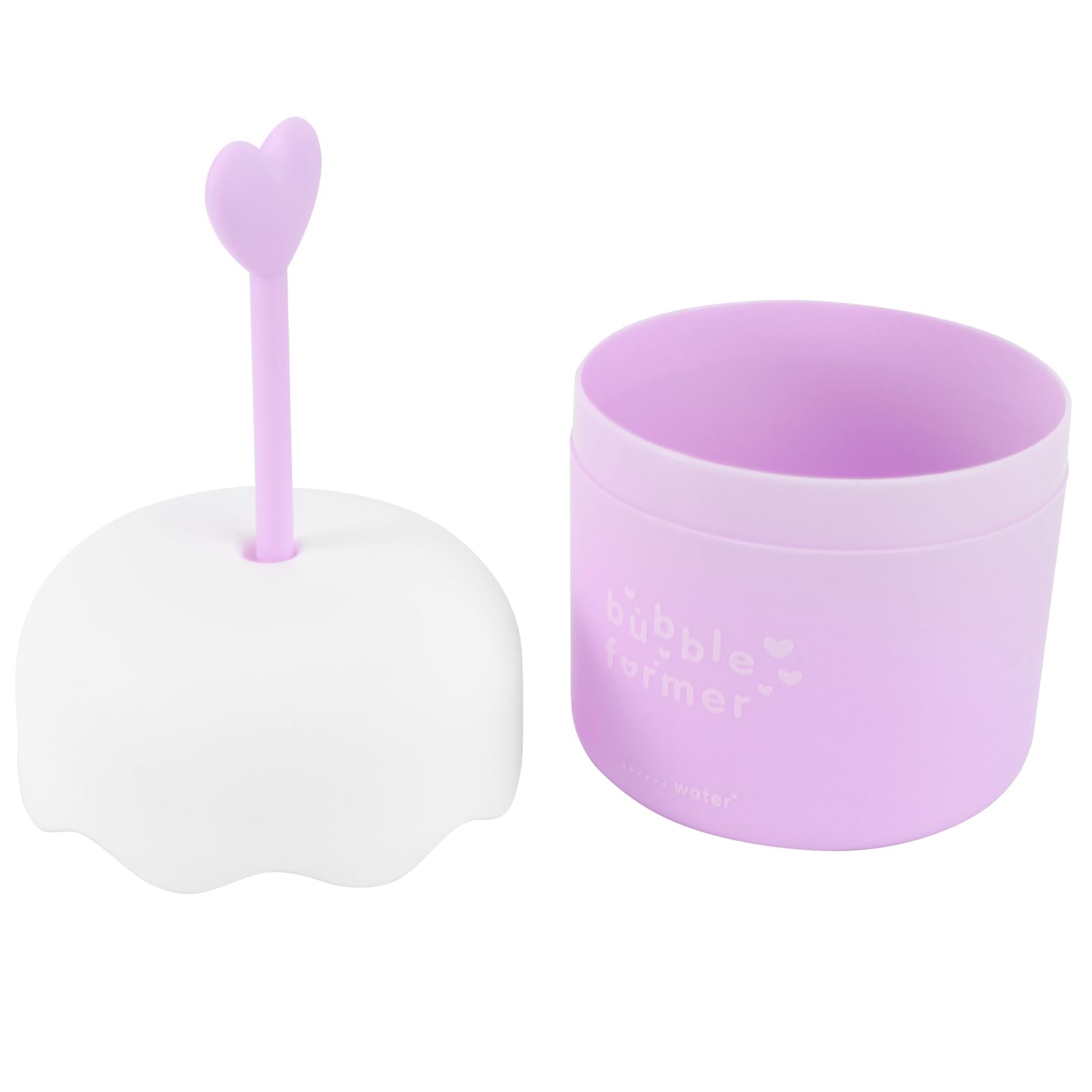 POPETPOP Bubble Machine Facial Cleansing Tool - Electric Rich Foam Maker for Face Wash & Shampoo | Portable Bubble Maker for Kids & Adults | Perfect for Spa Day, Bath Time & Skincare Routine (Love Purple White)
