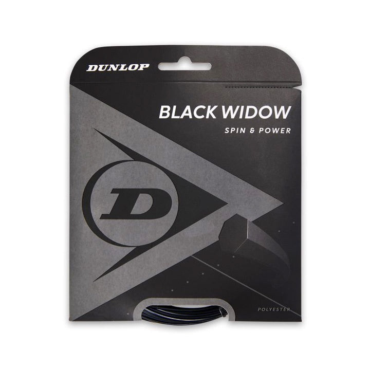 Dunlop Black Widow Tennis String - High Performance Polyester String for Spin & Control | Perfect for Competitive Play & Tournament Matches