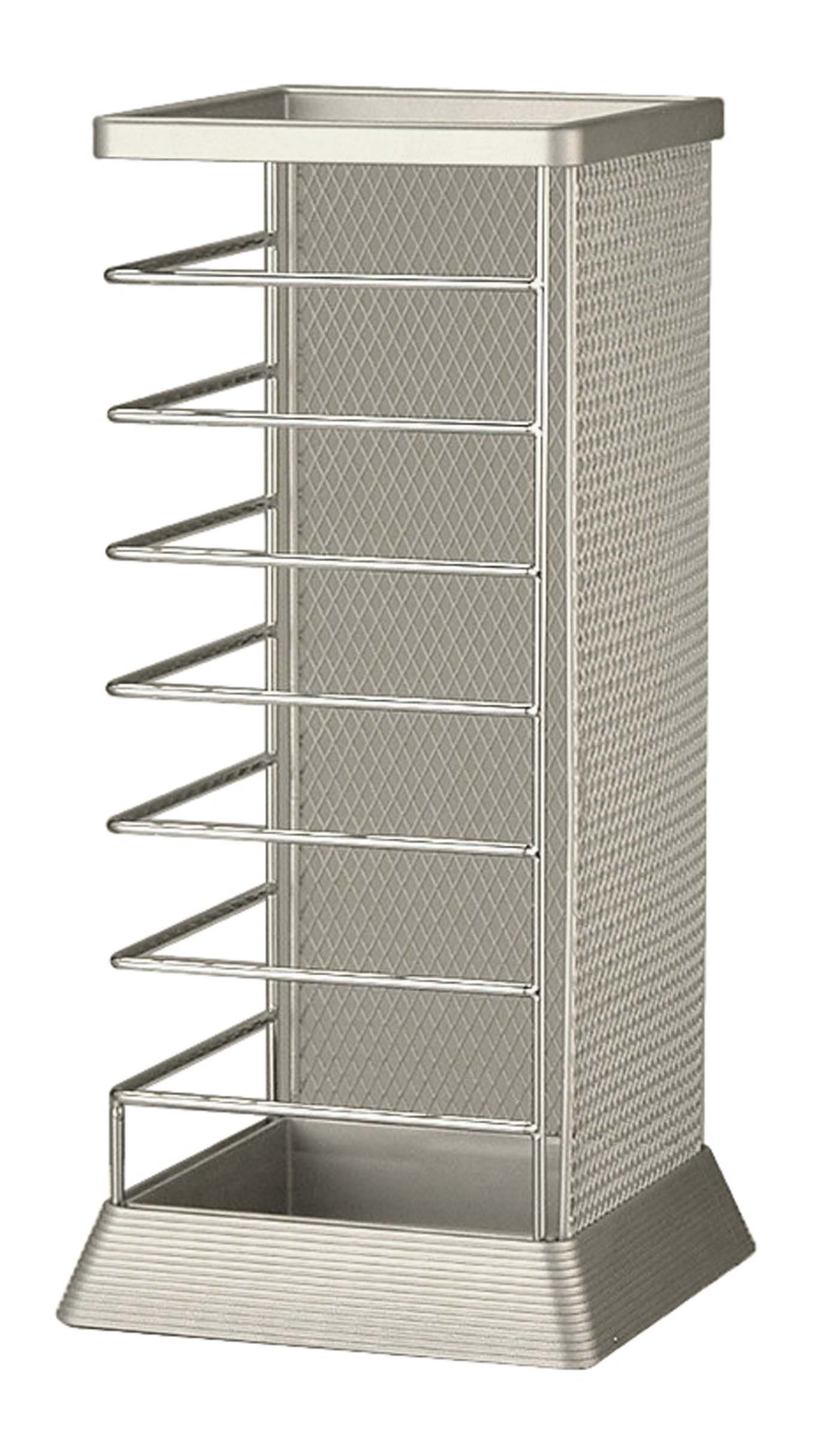 Yamazaki Home 5582 X-Change Adjustable Stand Holder for Umbrellas & Walking Canes - Silver | Space-Saving Organizer for Entryway, Hallway & Closet Storage