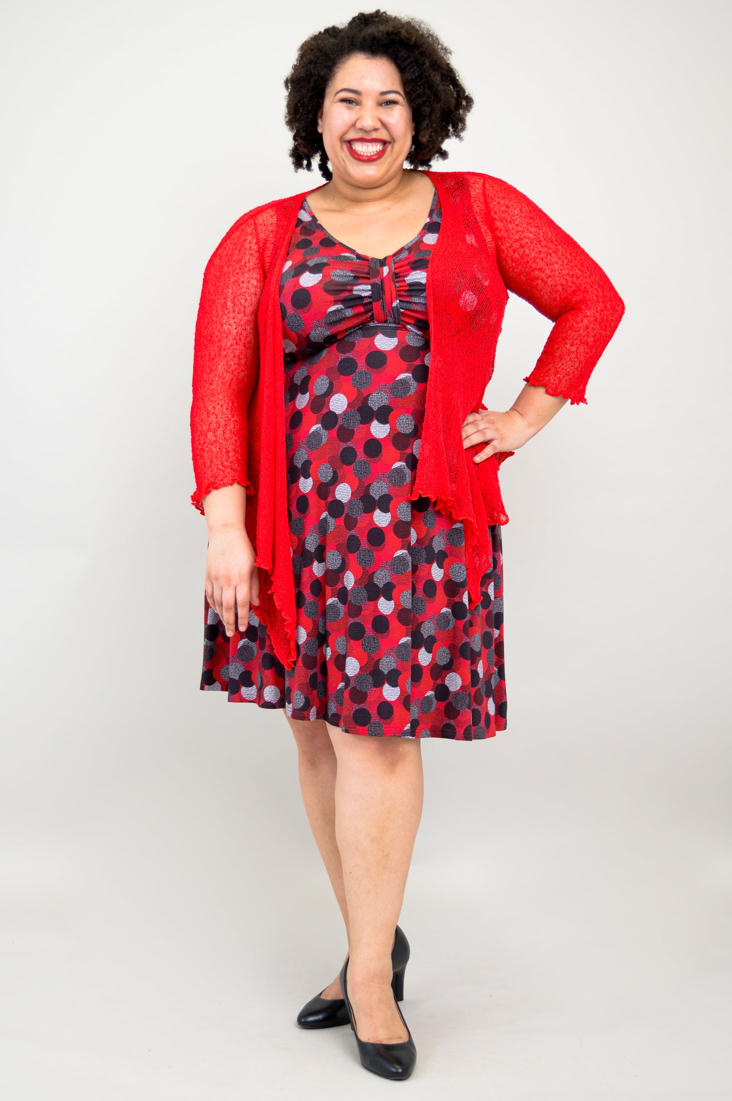Genesis Dress - Stylish Polka Dot Dance Dress Made from Soft Bamboo Fabric, Perfect for Ballroom Dancing, Latin Dance & Performance Costumes