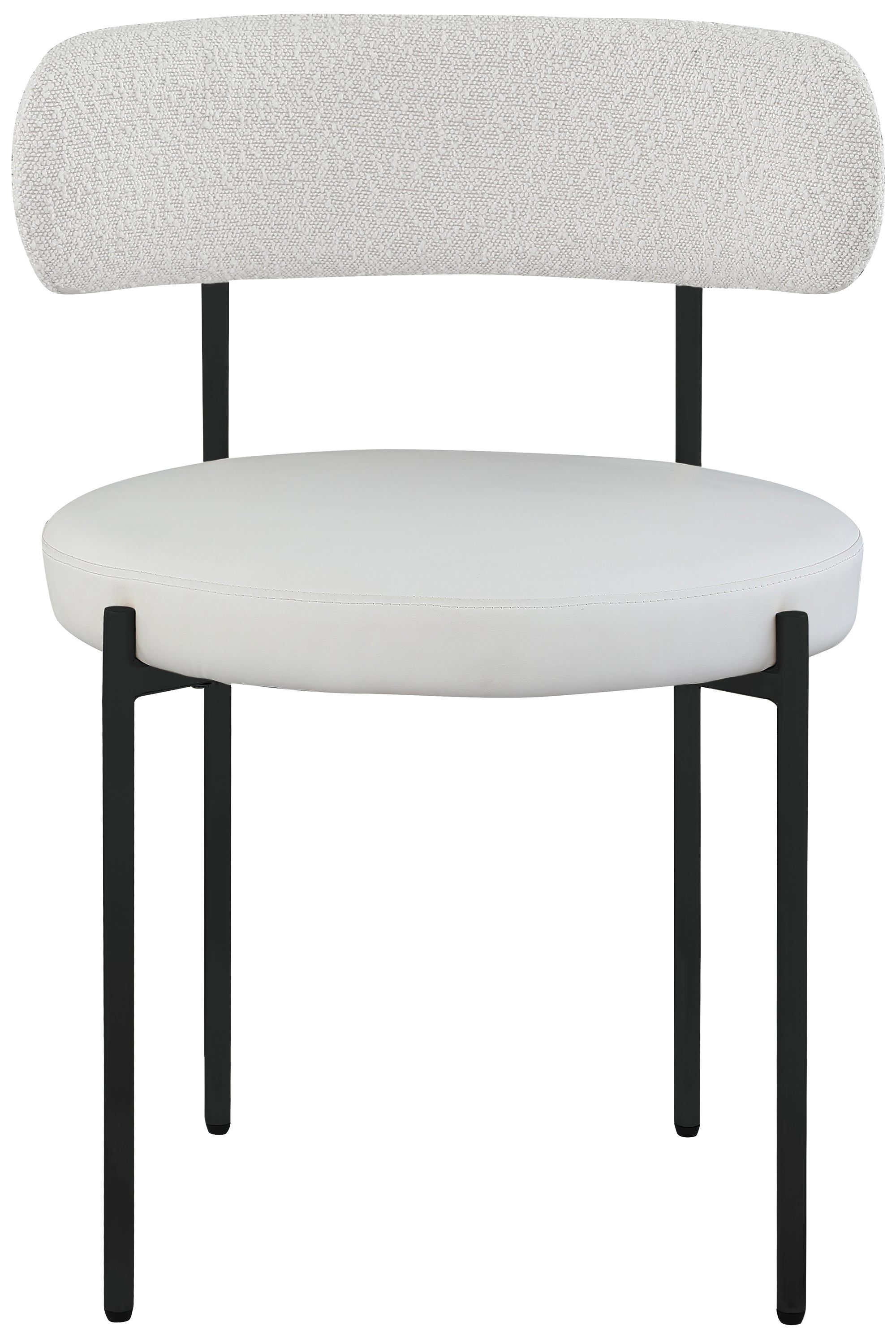 Vegan Leather & Boucle Fabric Dining Chair - Modern Comfort for Home, Office & Restaurant Use
