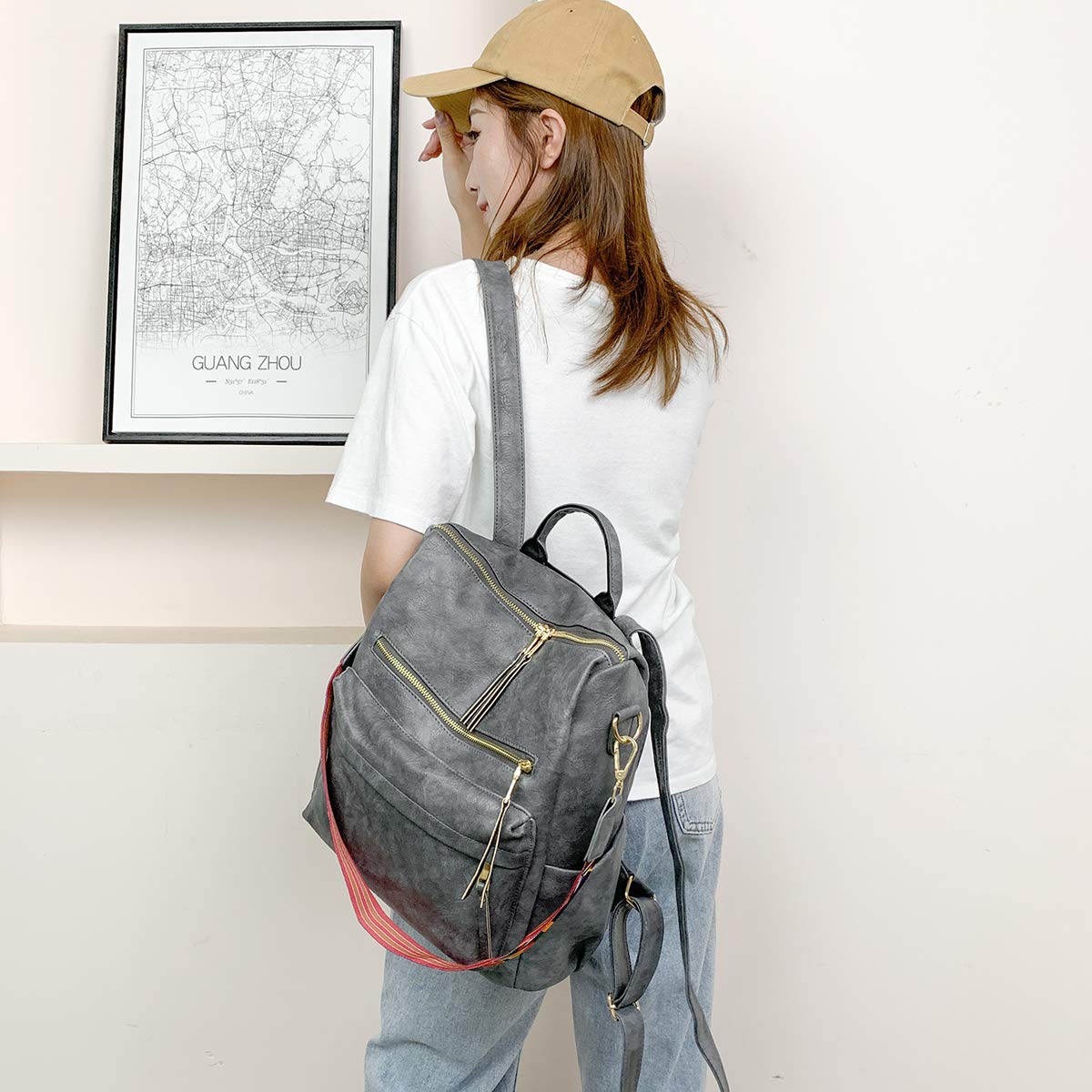 Stylish Women's Convertible Backpack Purse - Multipurpose Fashion Shoulder Bag for Travel, Work & Daily Use | Durable Satchel Handbag with Adjustable Straps