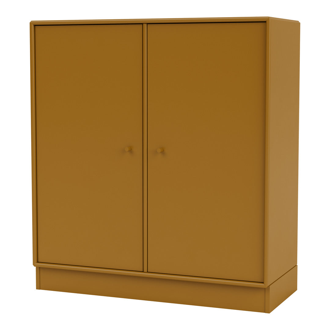 Modern 2-Door Lacquered Cabinet with Plinth Base - Stylish Storage Solution for Living Room, Bedroom & Office Organization