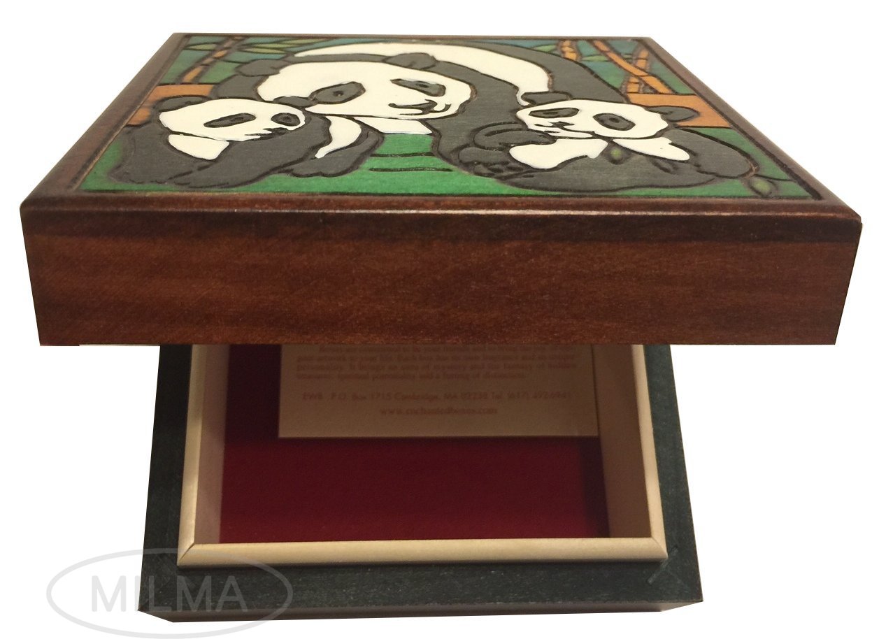 Handmade Panda Family Wooden Keepsake Box - Decorative Gift Box for Kids & Adults - Polish Artisan Craft - Perfect for Jewelry Storage, Home Decor & Special Occasions