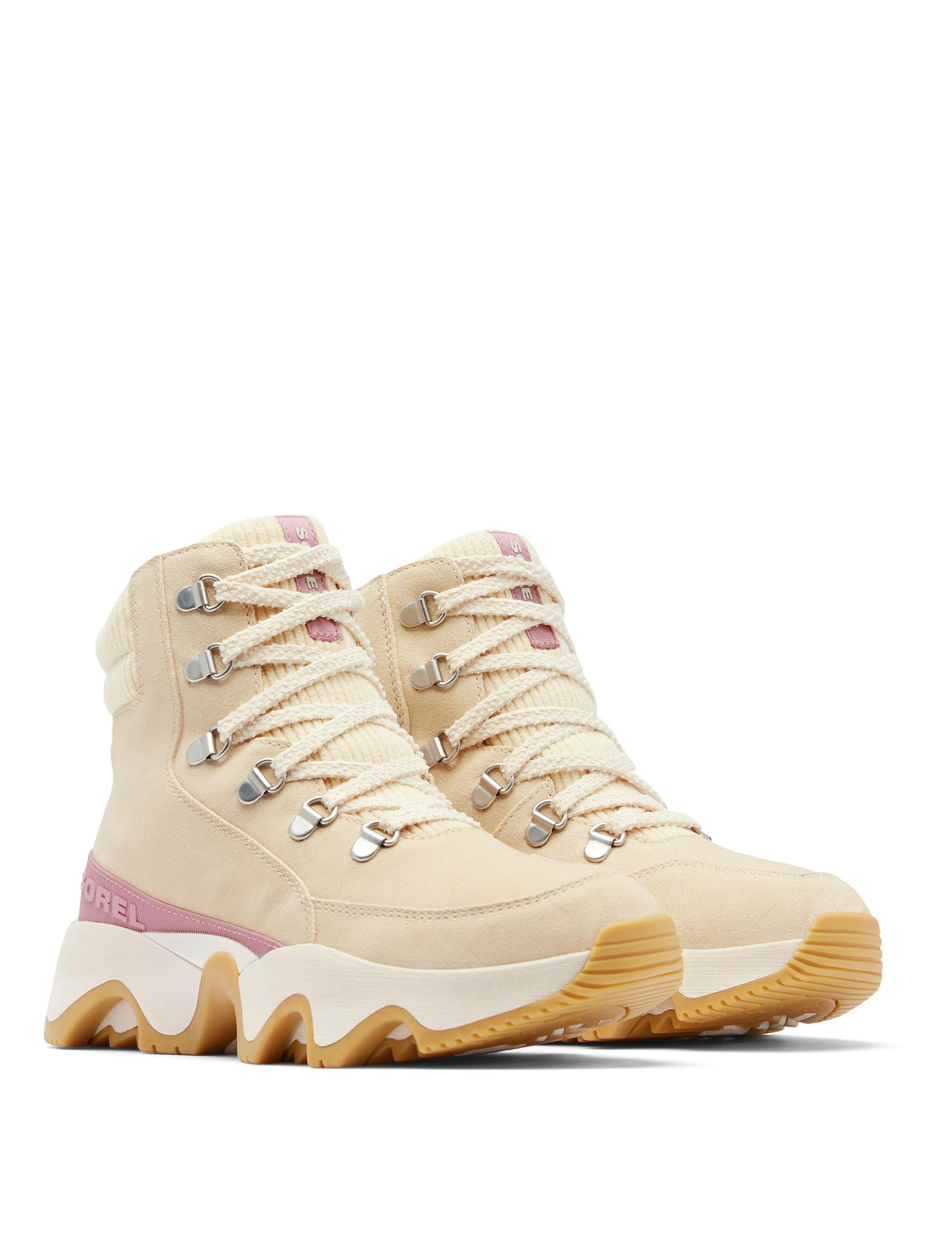 Kinetic Impact Conquest Plus Waterproof Sneaker Boots for Men & Women - Lightweight Hiking Shoes with Traction, Honey White/Dazed Mauve - Perfect for Outdoor Adventures, Trail Running & Winter Walking