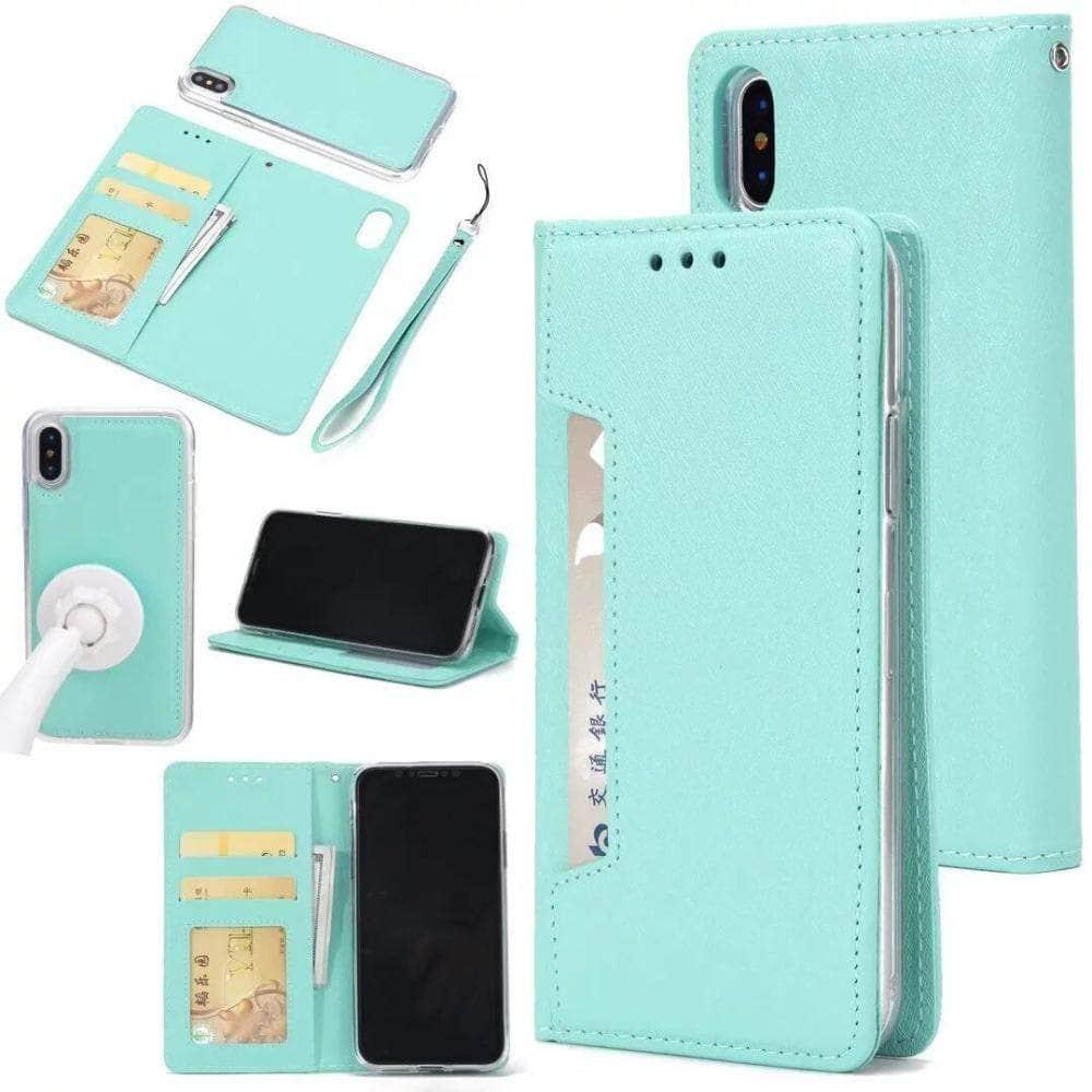 Detachable Wallet Case for iPhone 12 - Slim RFID Blocking Credit Card Holder with Kickstand | Perfect for Travel, Shopping & Everyday Use