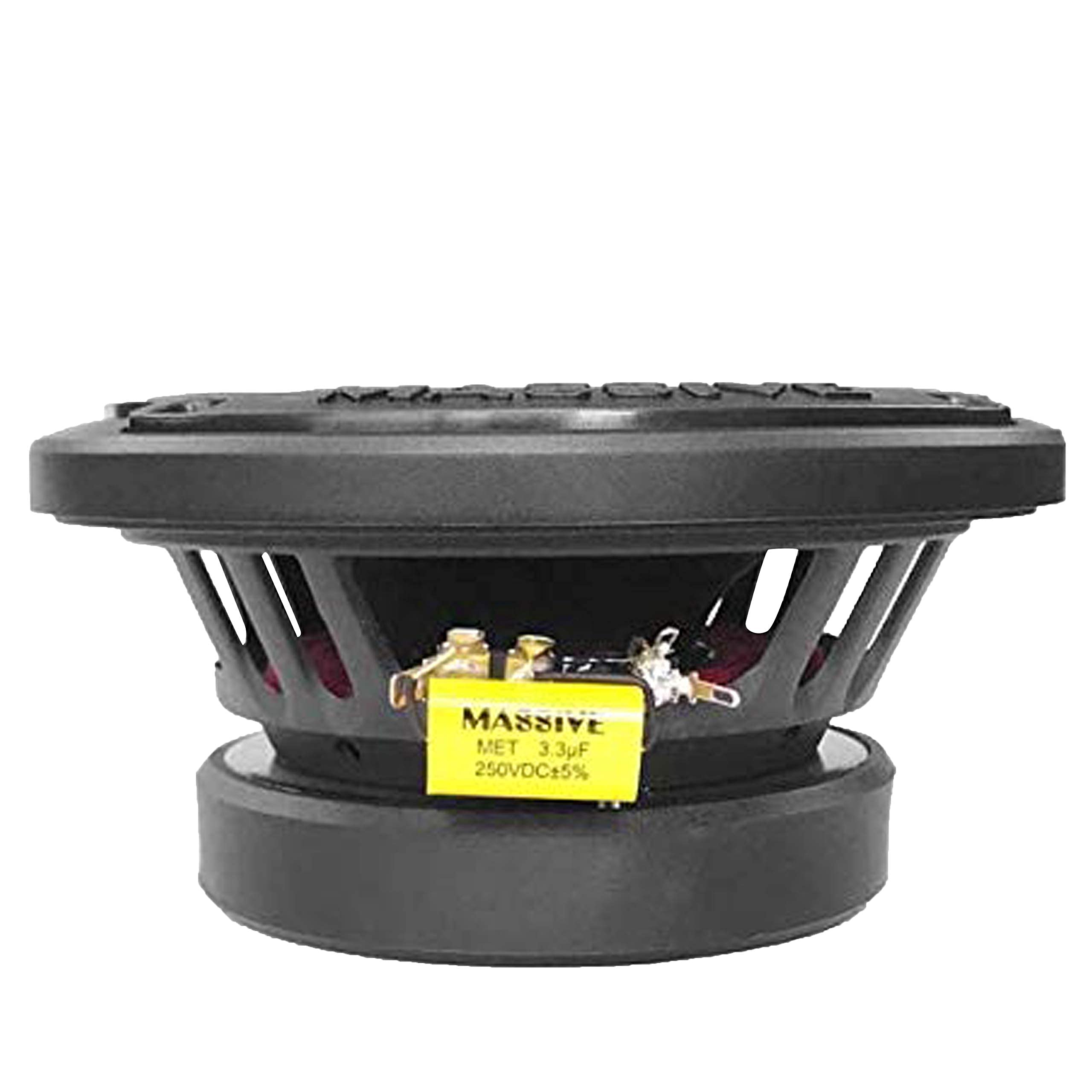 Massive Audio T65X 6.5 Inch 120W RMS 480W Peak Marine Coaxial Speakers - Waterproof Boat Audio, UTV, Off-Road, Golf Cart & Motorcycle Stereo System (Pair) - Perfect for Outdoor Adventures & Marine Environments