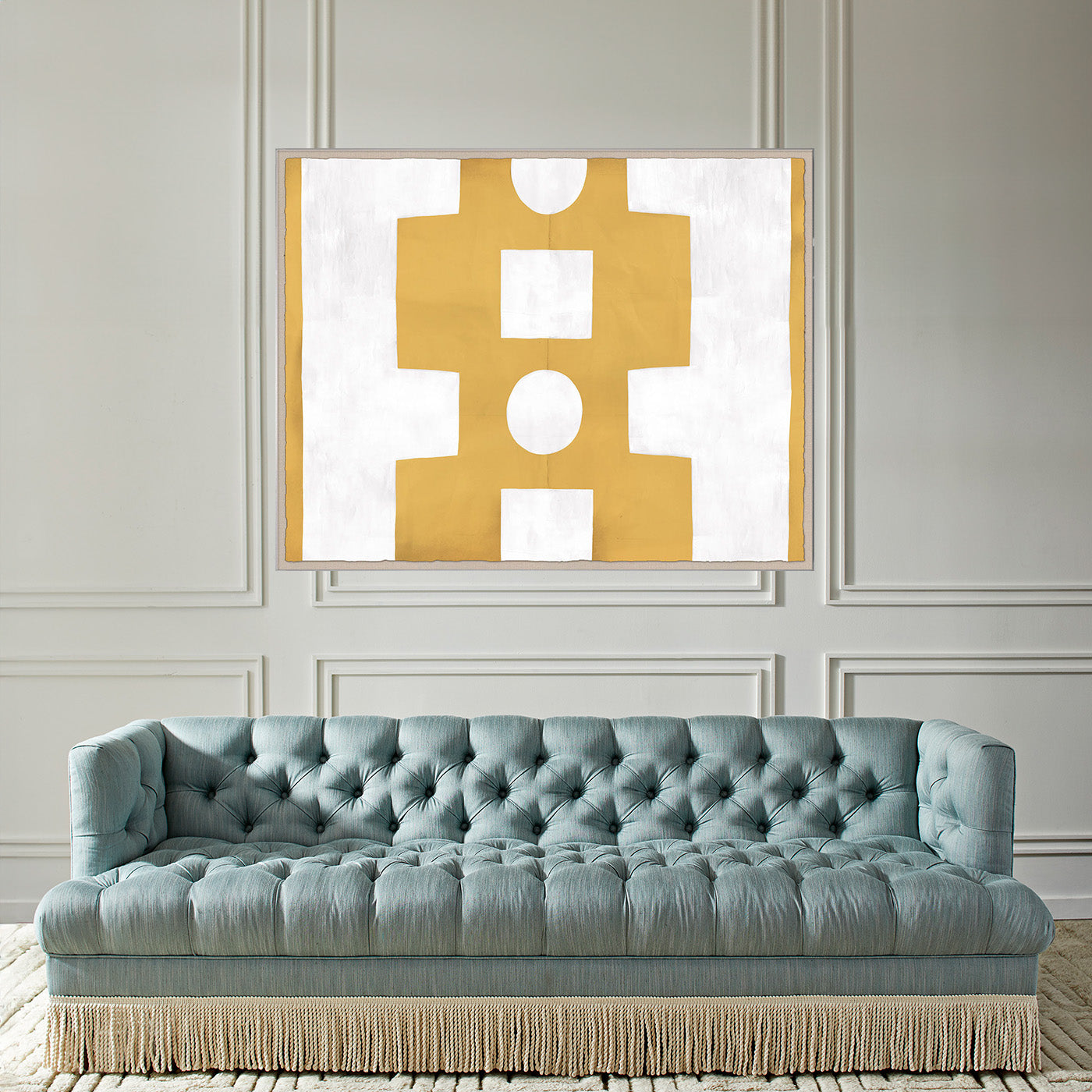 Paule Marrot Yellow and White Abstract Art Print - Modern Wall Decor for Living Room, Bedroom & Office