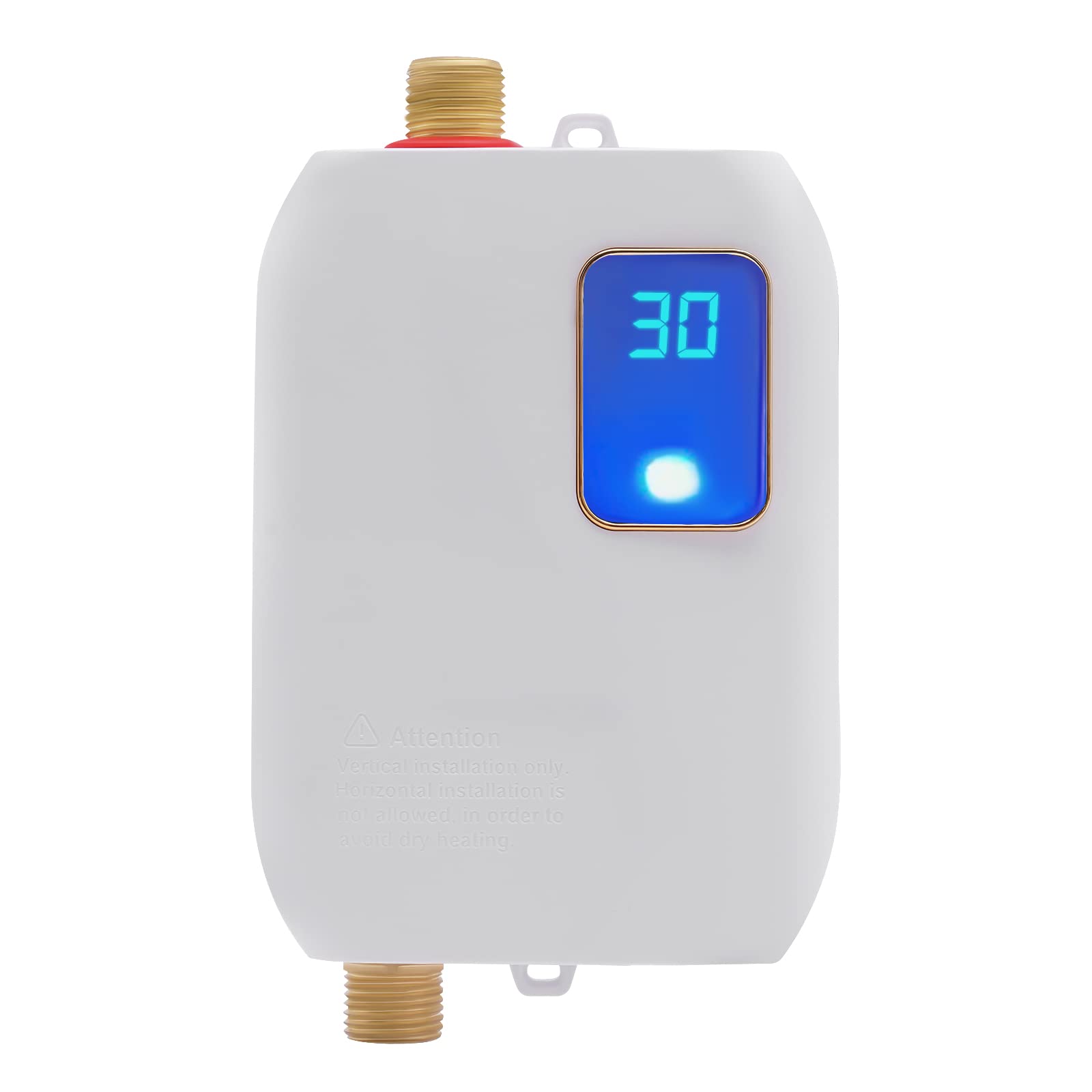 110V Instant Electric Tankless Water Heater - Under Sink Small Hot Water Heater with LCD Digital Display for Kitchen Faucet | Perfect for Coffee Brewing, Baby Bottle Warming & Handwashing (White)