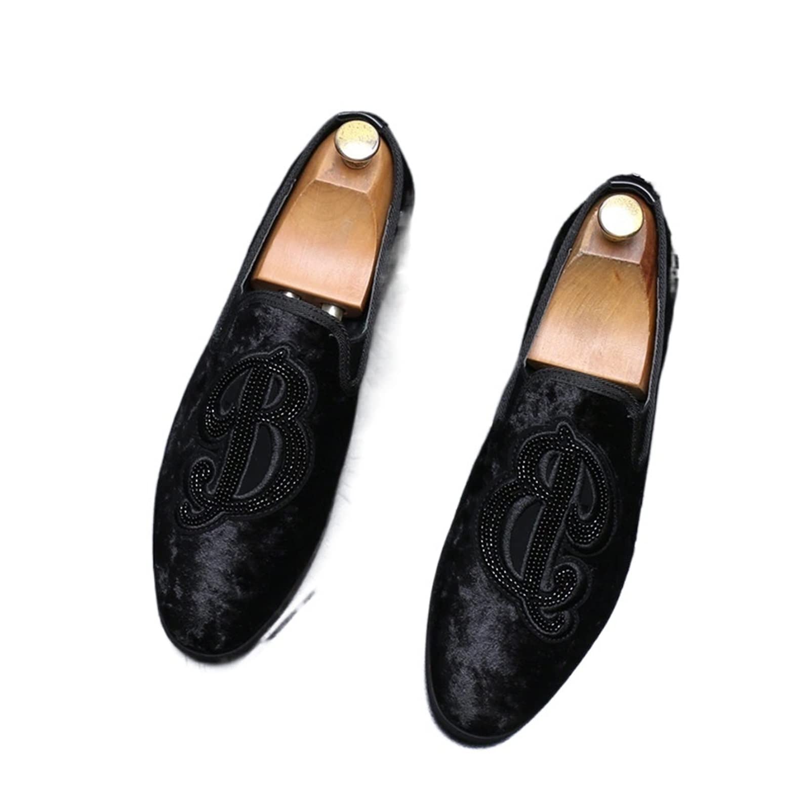 **Men's Velvet Loafers with Embroidery - Stylish Dress Shoes for Party, Stage & Casual Wear - Comfortable Flats Sneakers for Men**    *(Perfect for Weddings, Performances, Date Nights & Everyday Fashion)*