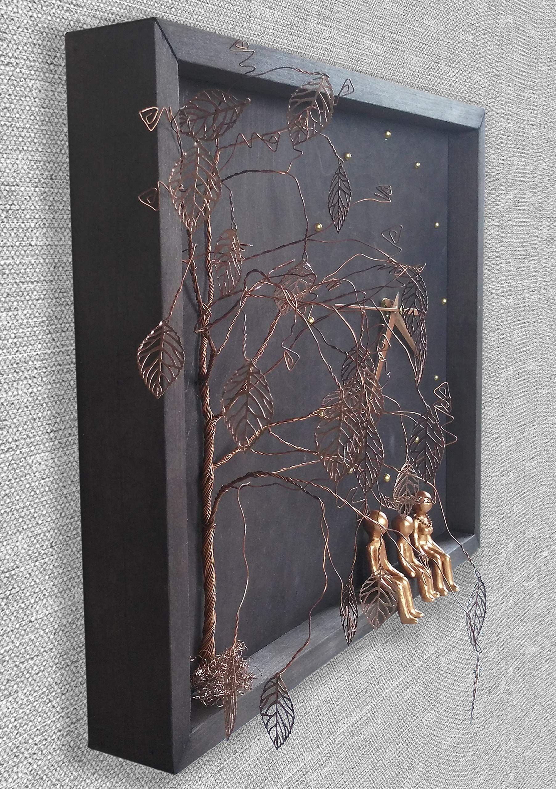8th 19th 21st Bronze Anniversary Wall Clock - Personalized Wedding Gift for Wife, Husband, Parents & Grandparents - Custom Metal Family Tree Keepsake - Perfect for Home Decor & Special Occasions