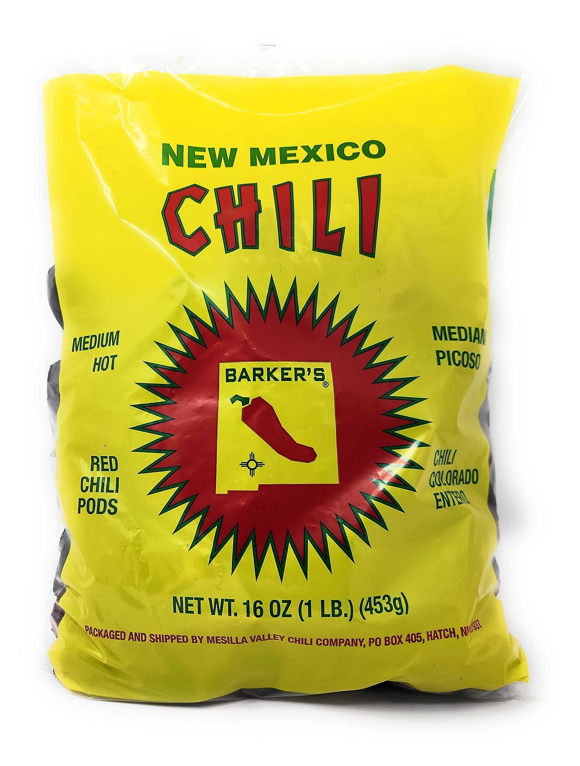 Premium Hatch Red Chili Pods, 16oz - Medium Heat Dried Peppers - All Natural, No Preservatives - Grown in New Mexico USA - Perfect for Chili, Stews, Salsas & Mexican Cooking