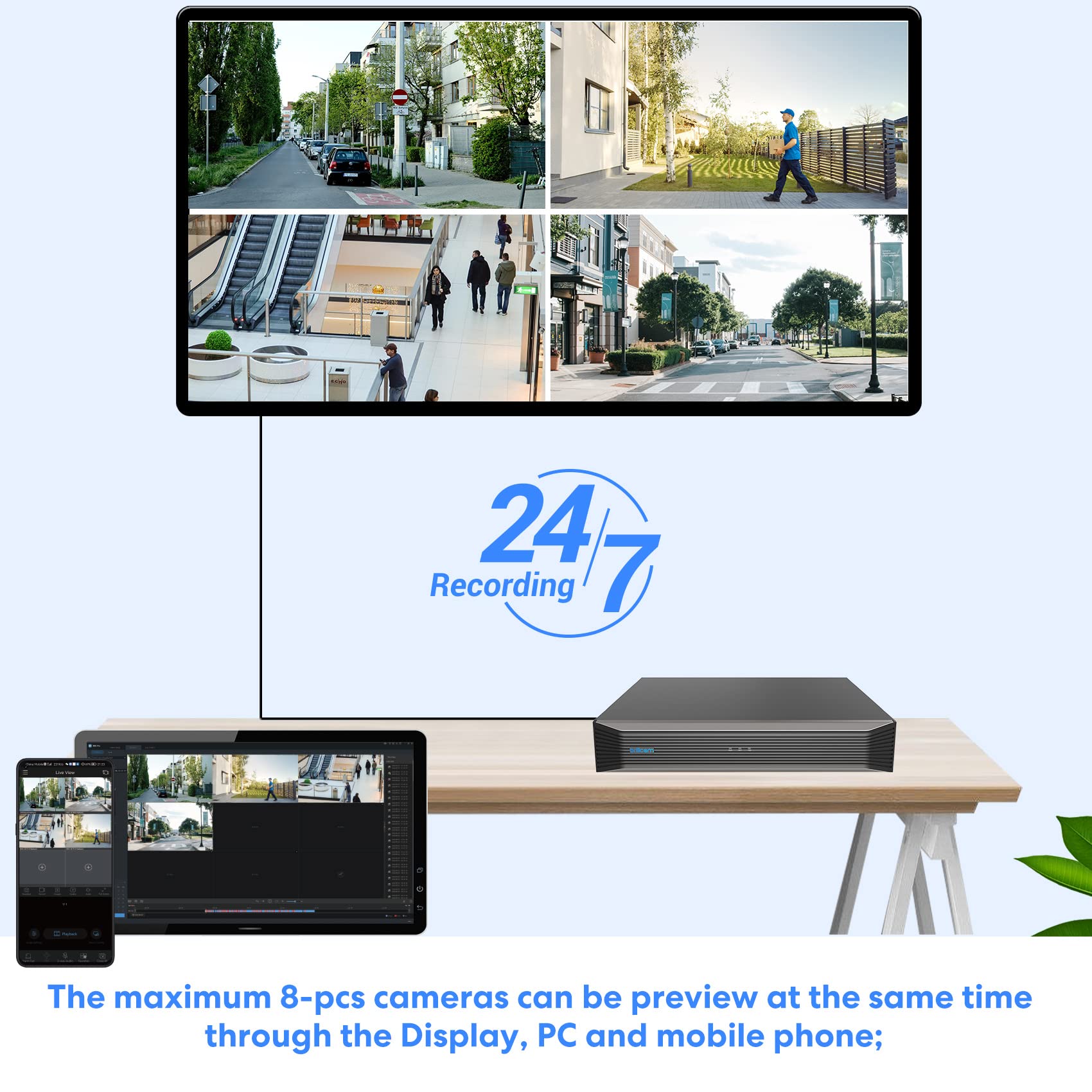 Brillcam 4K PoE Security Camera - 8MP Outdoor Bullet Camera with 115ft Night Vision, 2.8mm Lens, Built-in Mic & SD Slot (128GB Included) | Human/Intrusion/Motion Detection | Ideal for Home Security, Business Surveillance & Property Monitoring