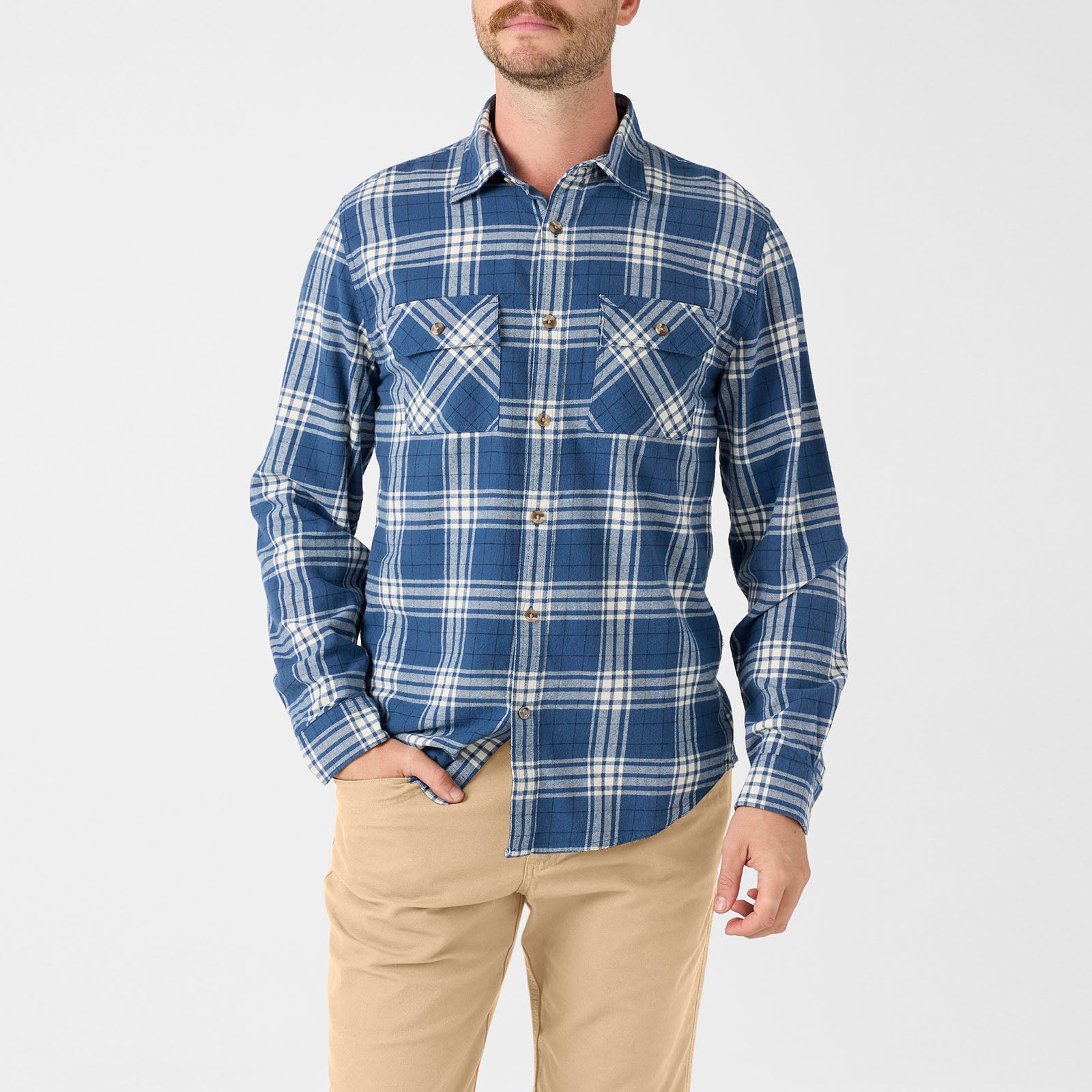 Men's Classic Plaid Flannel Shirt - Soft & Warm Button-Up Shirt for Casual Wear, Outdoor Activities & Fall Fashion