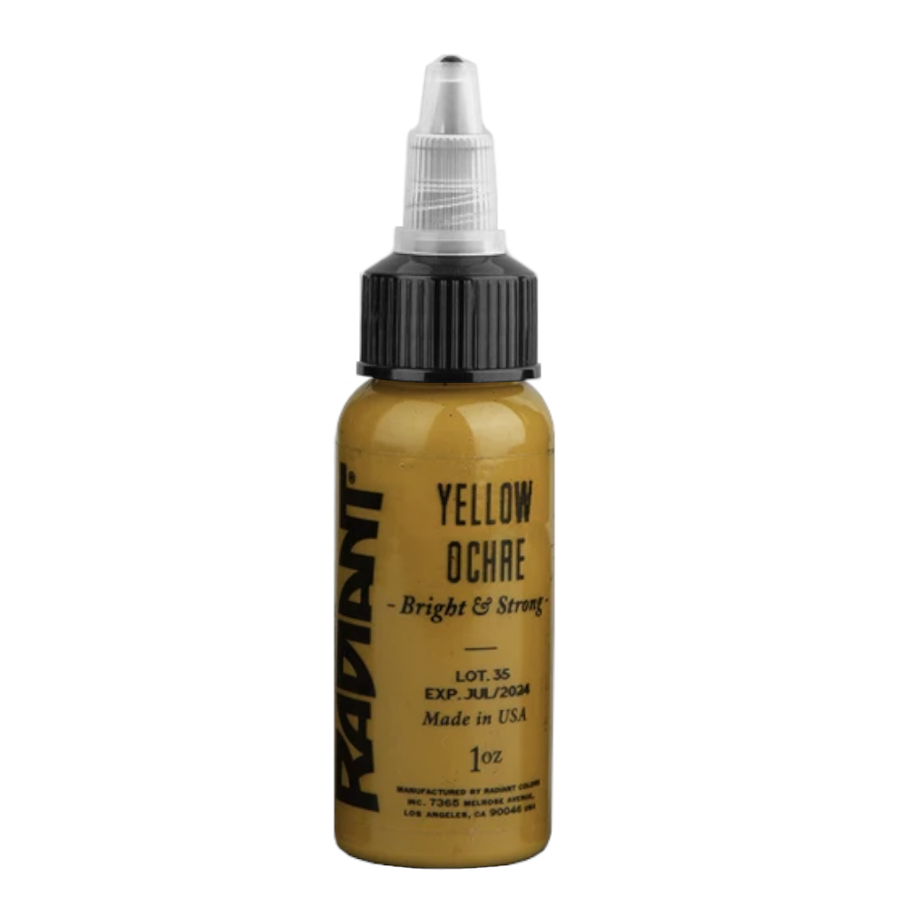Professional Tattoo Ink - Vibrant Yellow Ochre Color for Tattoo Artists | Long-Lasting & Safe Body Art Pigment | Perfect for Realism, Traditional & Watercolor Tattoos