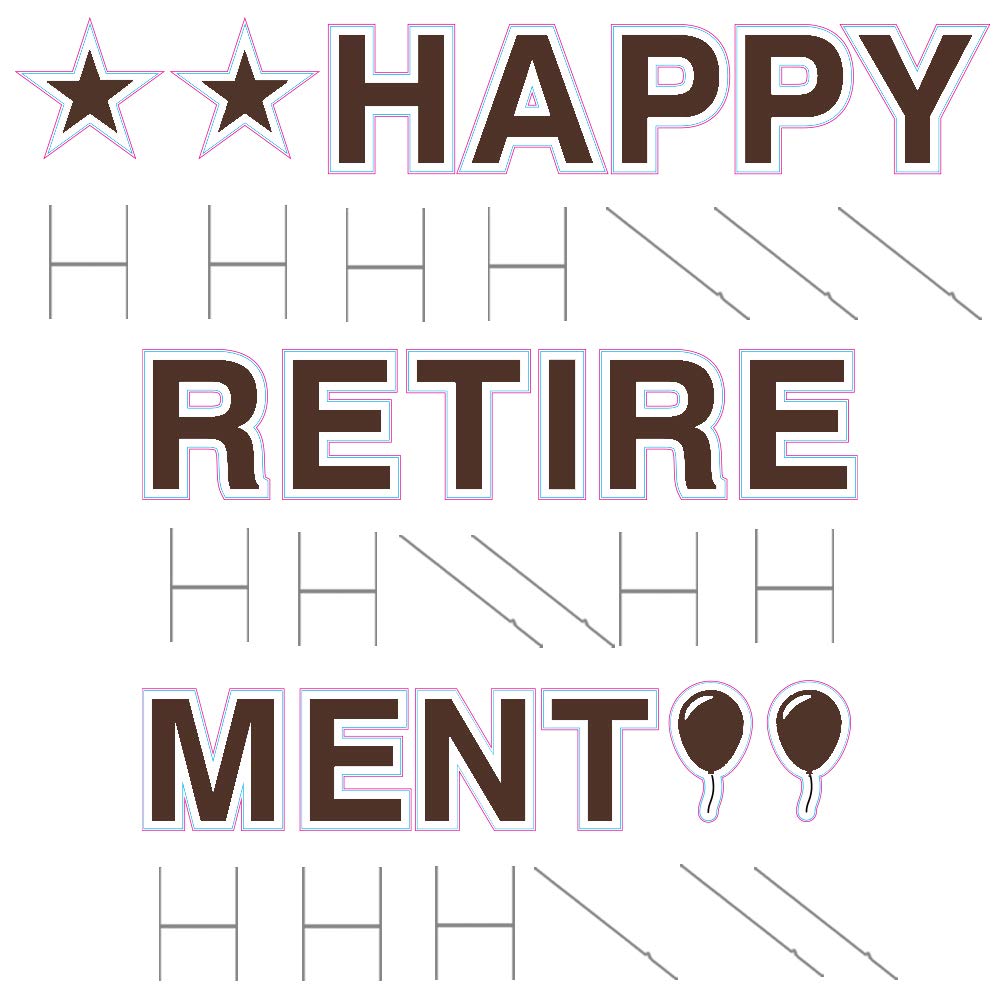 Vispronet Happy Retirement Yard Sign - 18in Tall with Stakes & Emojis, Durable Corrugated Plastic Outdoor Sign - Perfect for Retirement Parties, Celebrations & Backyard Decorations (Brown)