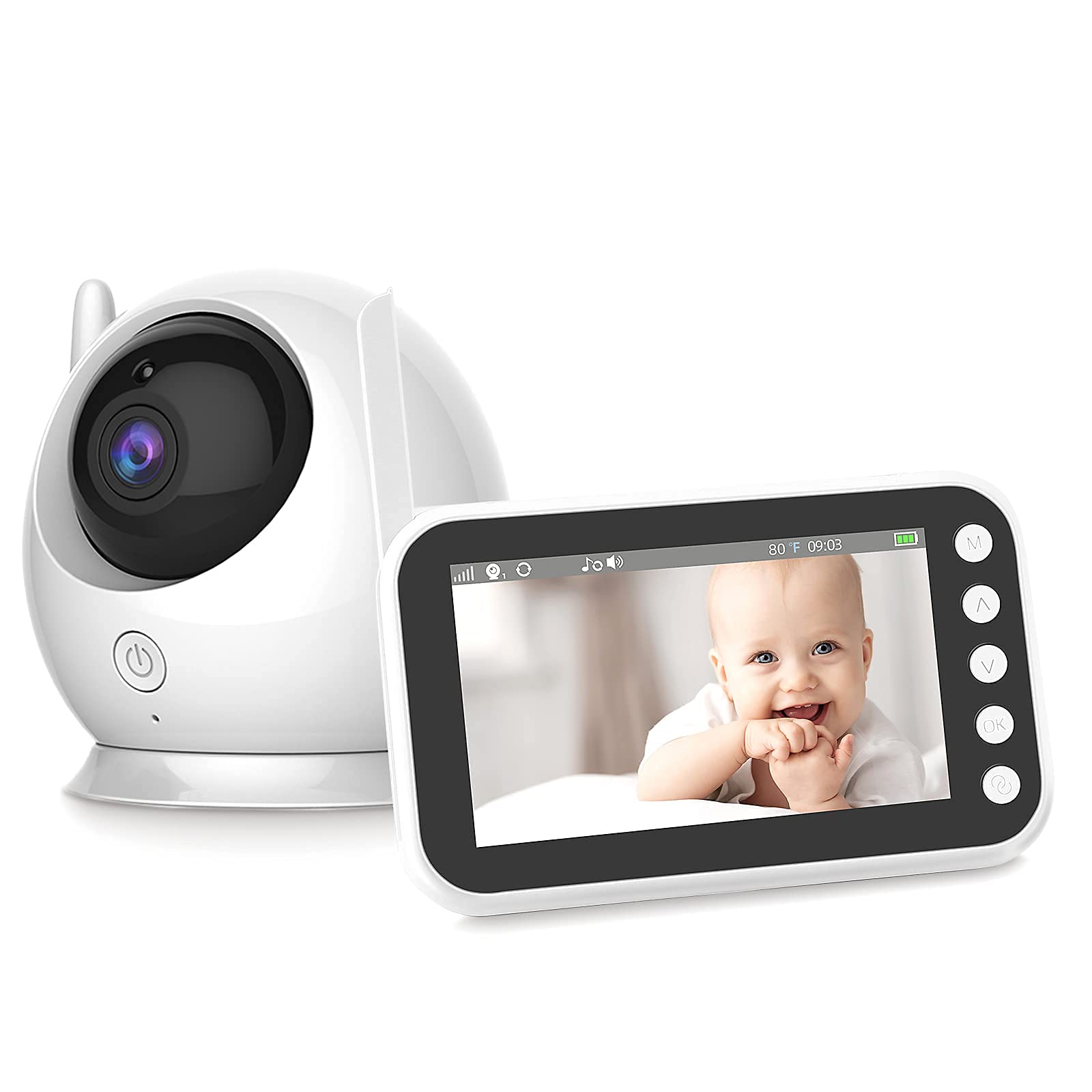 Best Video Baby Monitor with HD Camera & Two-Way Audio - Flexible Mount Shelf & Adjustable Stand for Nursery, Bedroom, and Travel Use