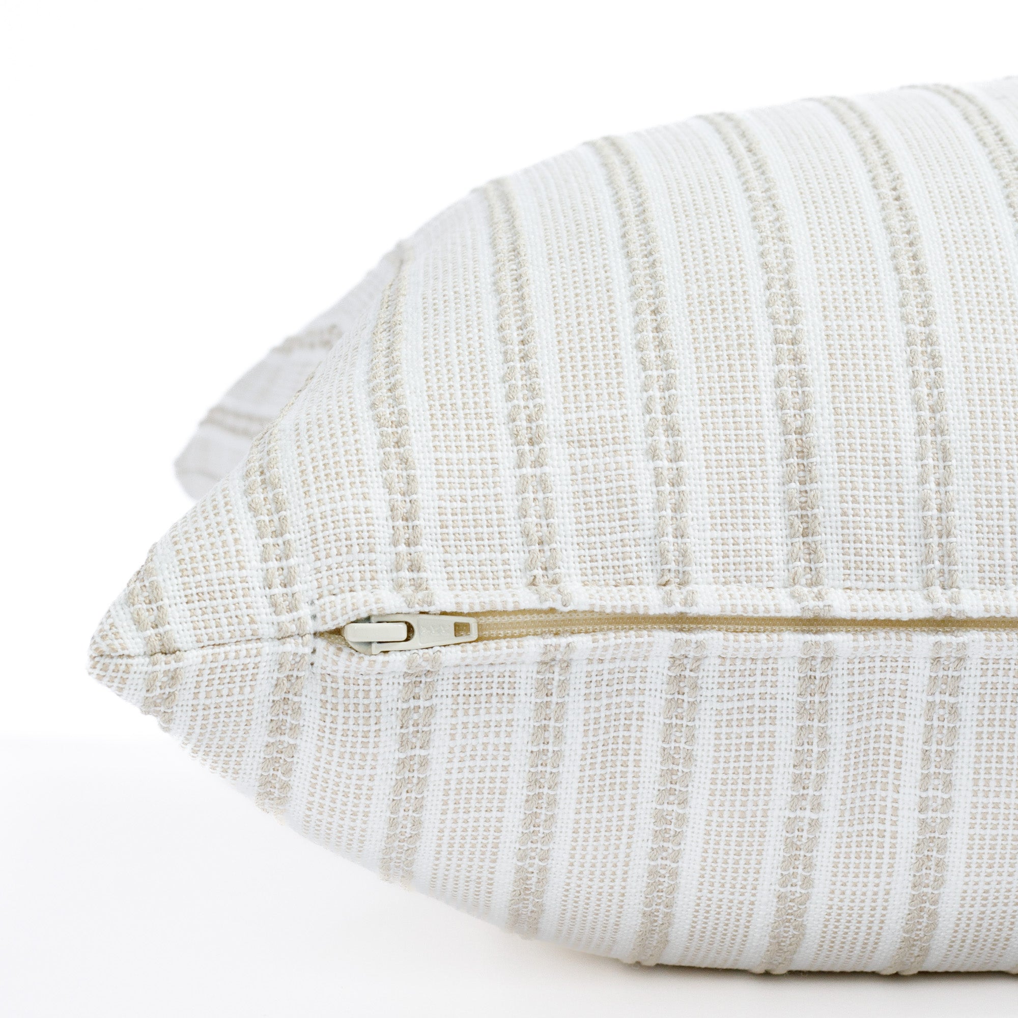 Amalfi Stripe 20x20 Outdoor Decorative Throw Pillow Cover - Natural Cotton Waterproof Cushion for Patio, Poolside, Garden & Porch Furniture