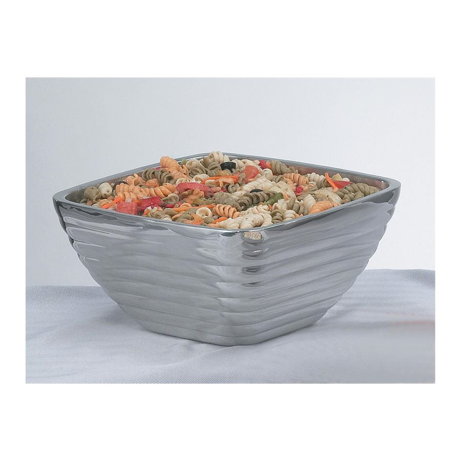 Vollrath 5.2 Qt Double Wall Square Beehive Serving Bowl - Premium Stainless Steel Food Container for Salads, Fruits, and Party Snacks - Ideal for Entertaining, Catering, and Home Kitchen Use