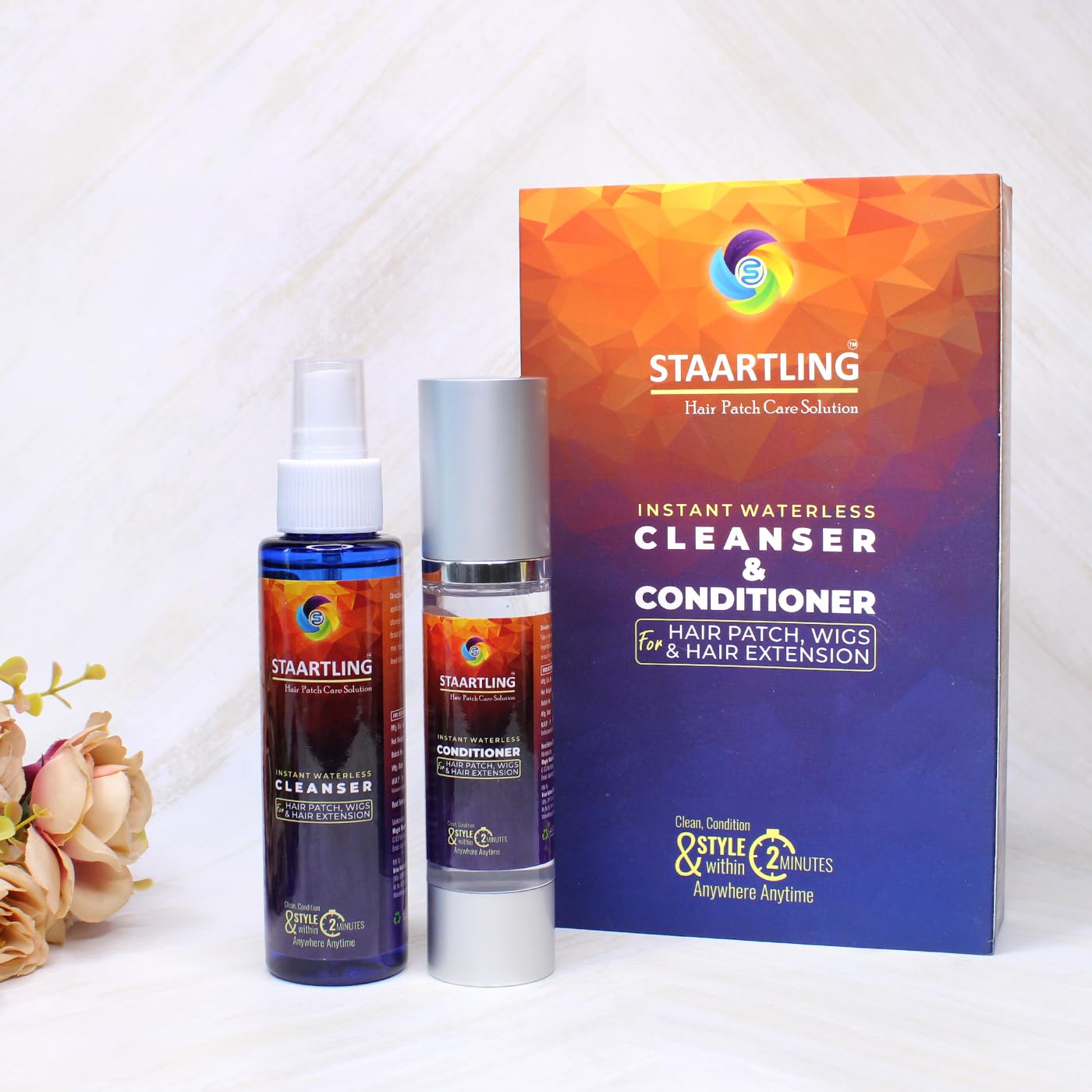 Professional Instant Waterless Hair Patch Cleaning Conditioner & Cleanser Spray - For Wigs, Hair Extensions & Toupees (Men & Women) - Quick Dry, No Rinse Formula - Perfect for Travel, Gym & On-The-Go Hair Care - 1 Pack