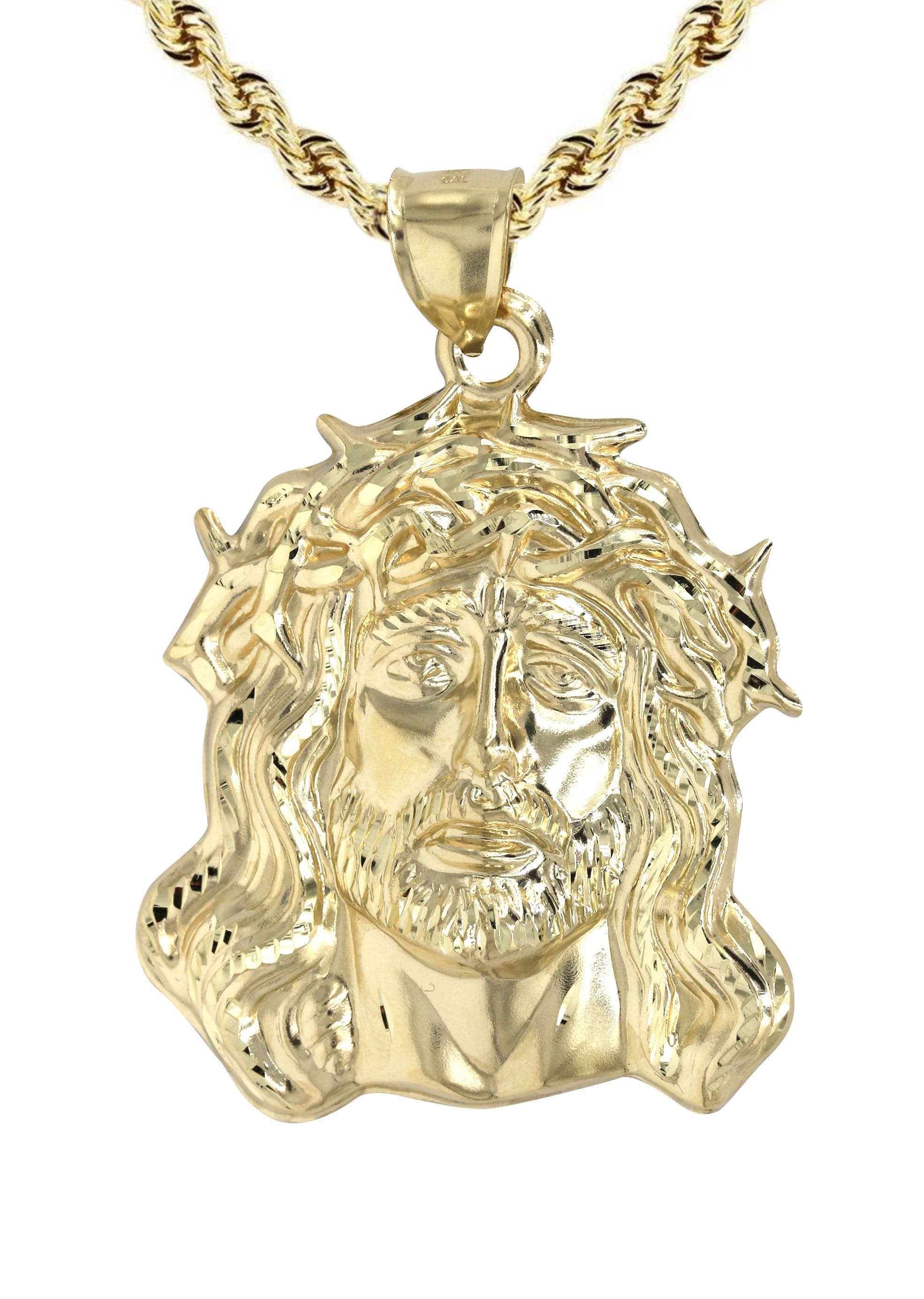 10K Yellow Gold Jesus Piece Necklace for Men & Women - 19 Grams Religious Pendant - Perfect for Church, Gifts & Everyday Wear