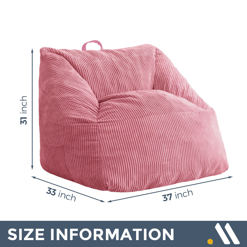 MAXYOYO Bean Bag Chair with Handle - Portable Floor Sofa for Teens, Gaming, Reading & Relaxing - Perfect for Living Room, Bedroom & Dorm Decor