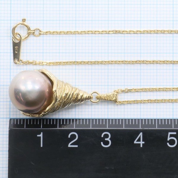 18K Yellow Gold Semi-Round Pearl Necklace – Elegant Jewelry for Women, Perfect for Weddings, Parties & Special Occasions