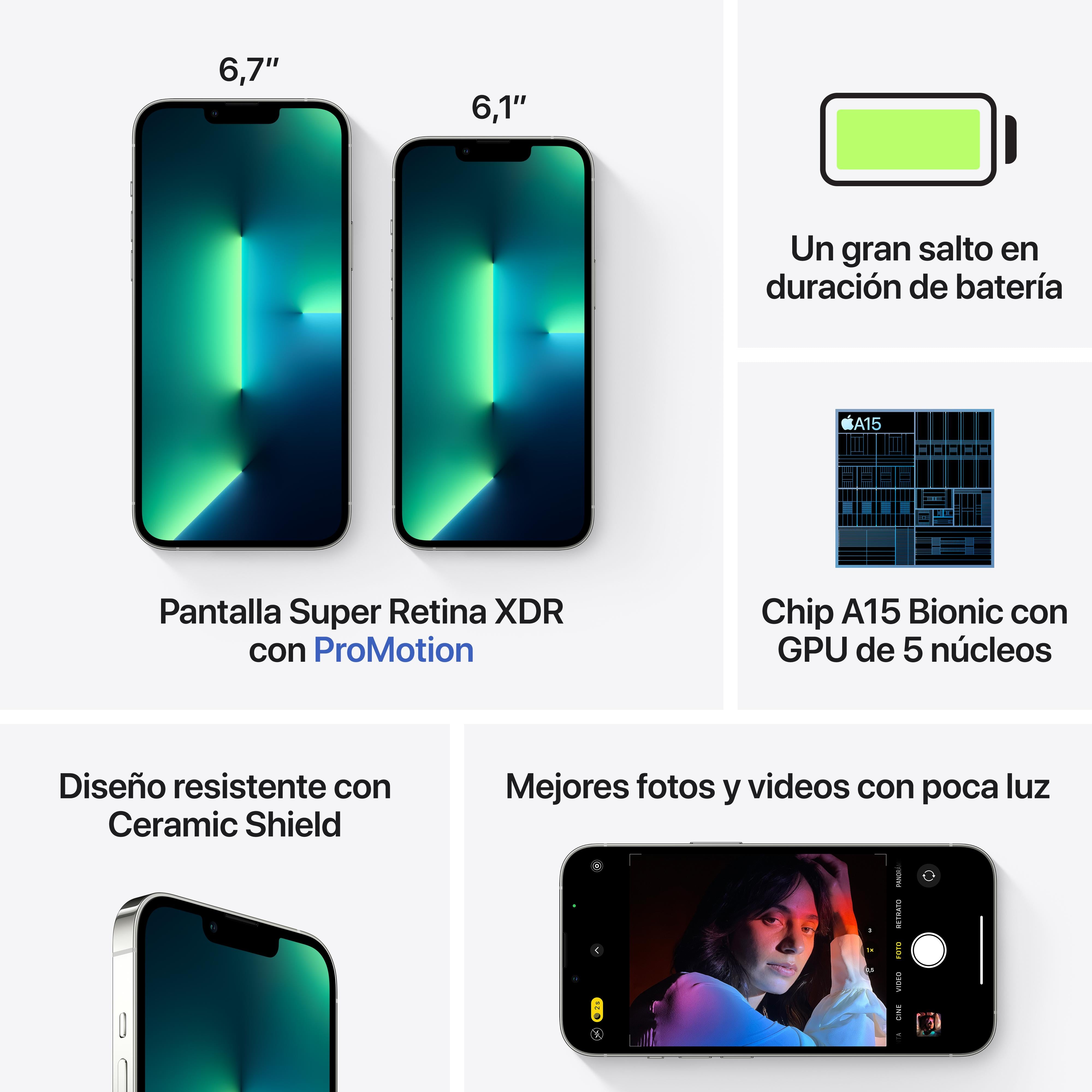 Apple iPhone 13 Pro 128GB Silver - Unlocked Smartphone for Photography, Gaming & Productivity | Perfect for Travel, Work & Social Media