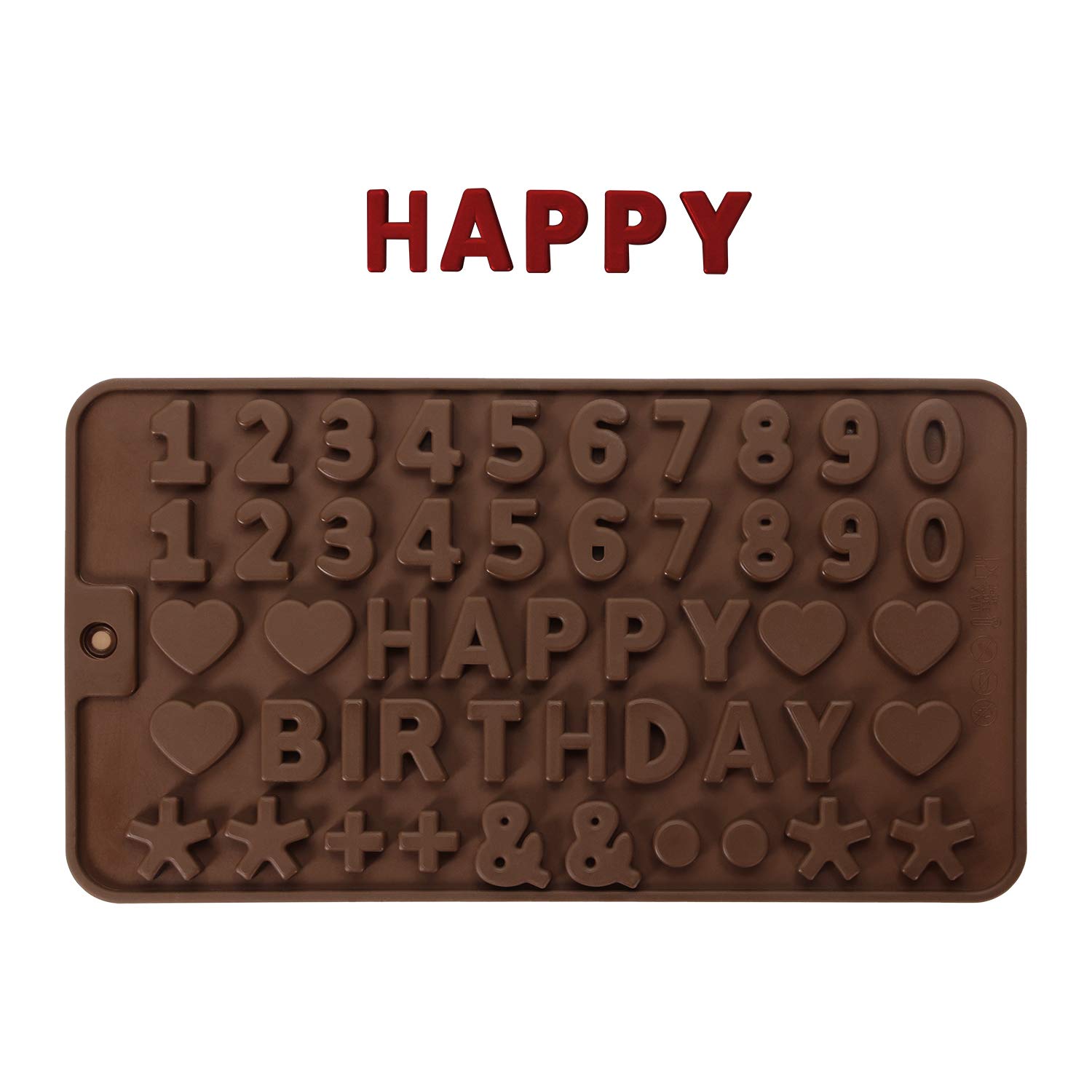 ONLYKXY 2-Piece Brown Chocolate Silicone Molds Set - Alphabet & Number Baking Molds for DIY Candy, Cake Decorating - Perfect for Birthday Parties, Holiday Treats & Home Baking