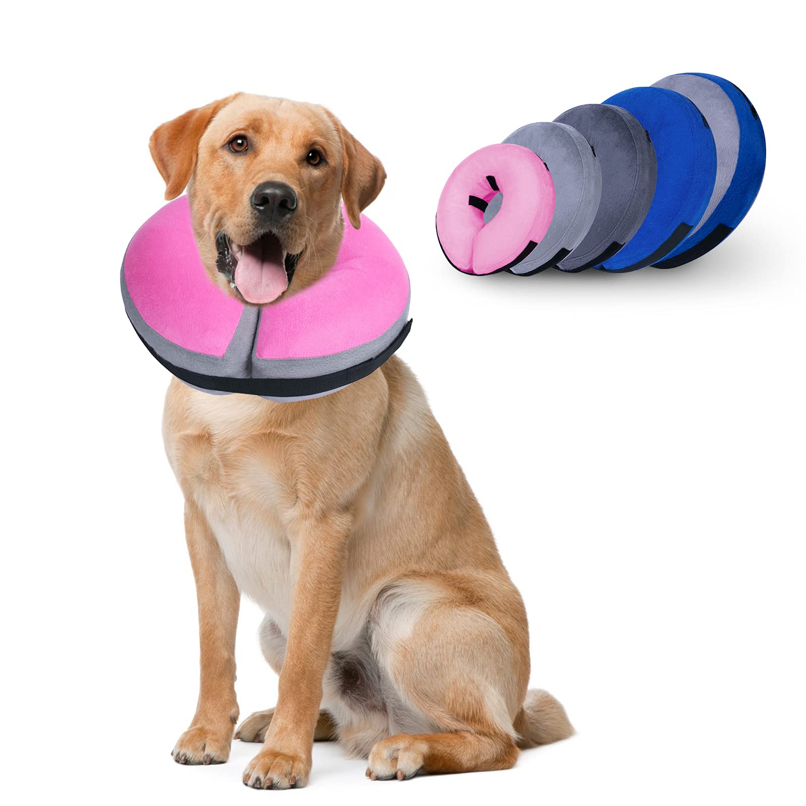 **Dunhuang Soft Inflatable Pet Recovery Collar for Dogs & Cats – Post-Surgery Protective Cone Alternative to Prevent Biting & Scratching – Ideal for Wound Healing & Comfort After Spay/Neuter**